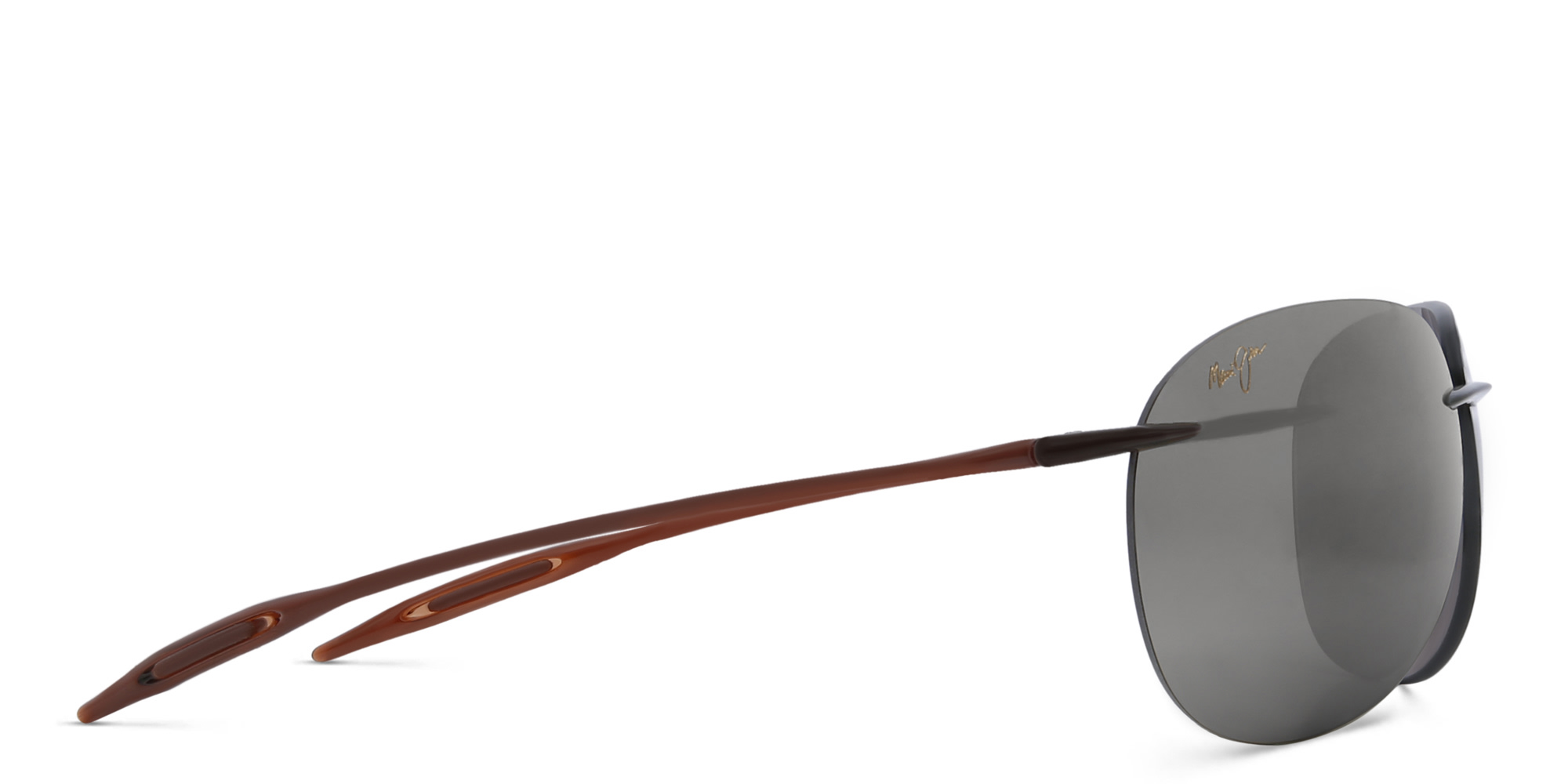 Maui Jim Sugar Beach Unisex Rimless Aviator Sunglasses in Brown – Product Photo 3