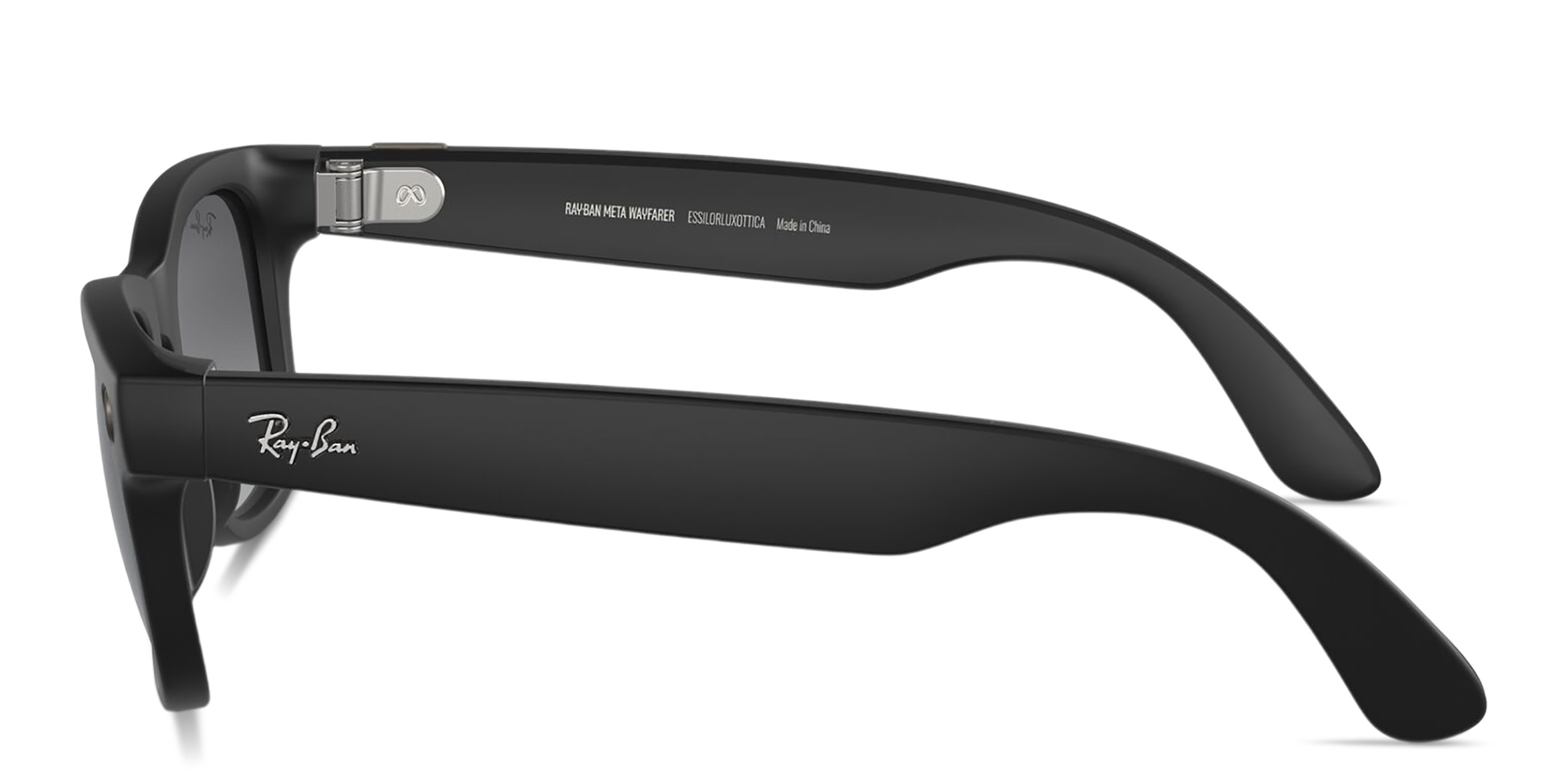 Shop Ray-Ban Meta Wayfarer Unisex Square Sunglasses in Matte Black online.