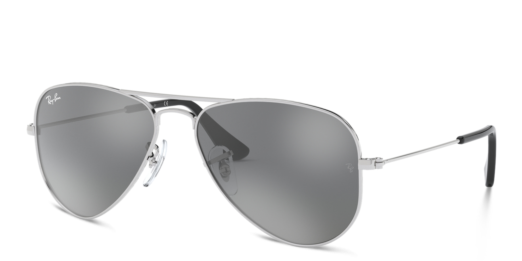 Ray-Ban Junior Kids Pilot Sunglasses in Silver – Product Photo 2