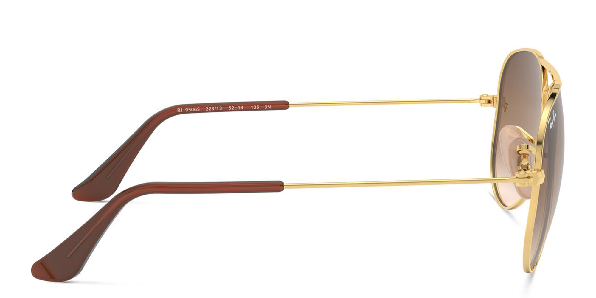 Ray-Ban Junior Kids Aviator Sunglasses in Metal in Gold – Product Photo 3