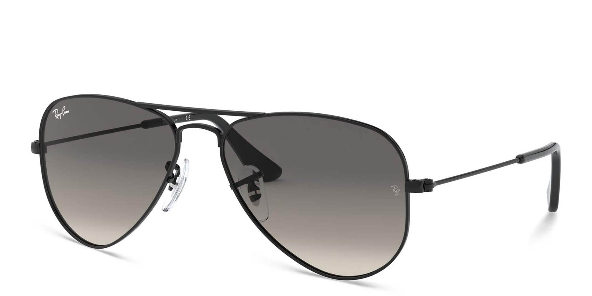 Ray-Ban Junior Kids Aviator Sunglasses in Metal in Black – Product Photo 2
