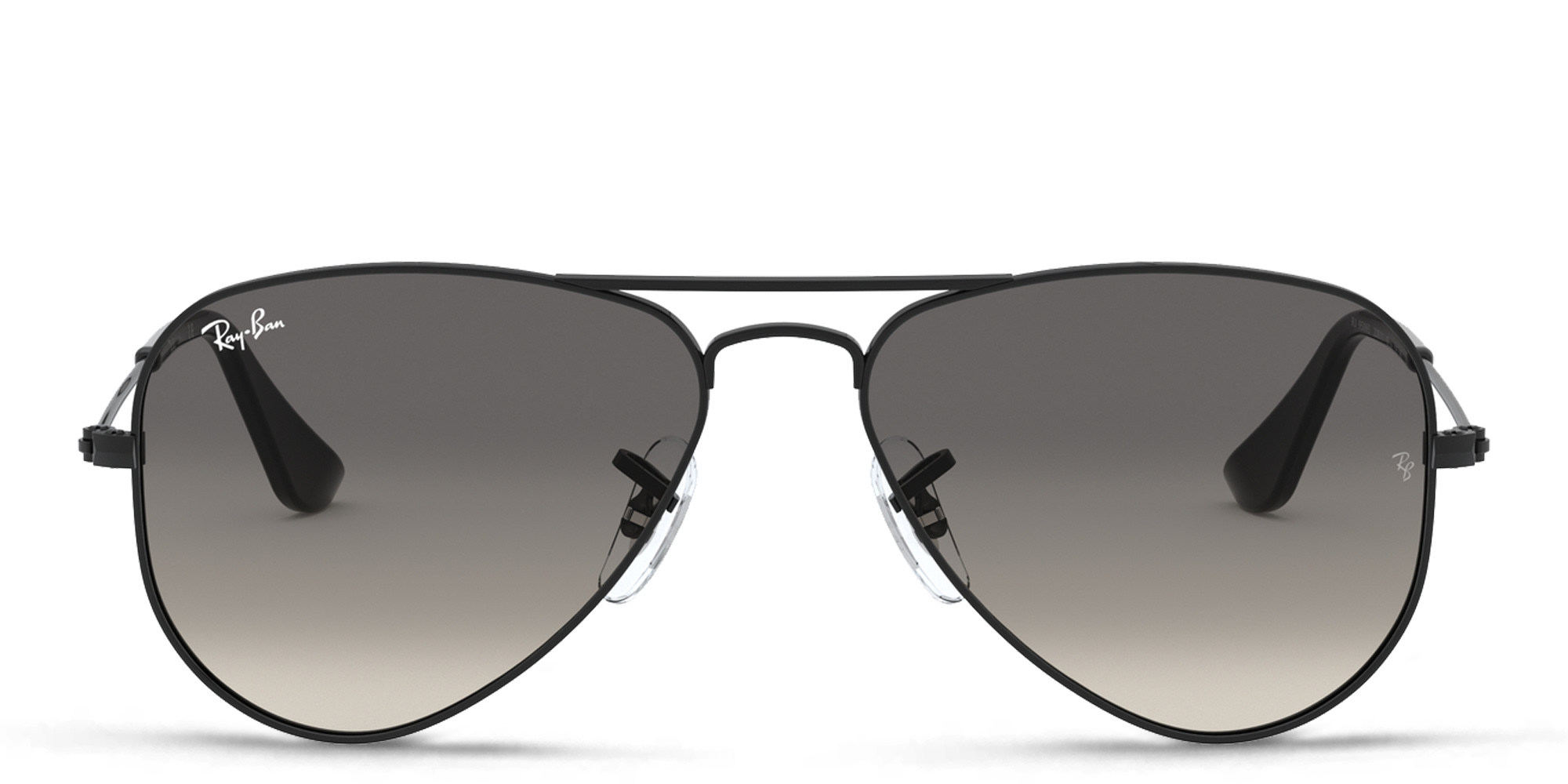 Shop Ray-Ban Junior Kids Aviator Sunglasses in Metal in Black online.