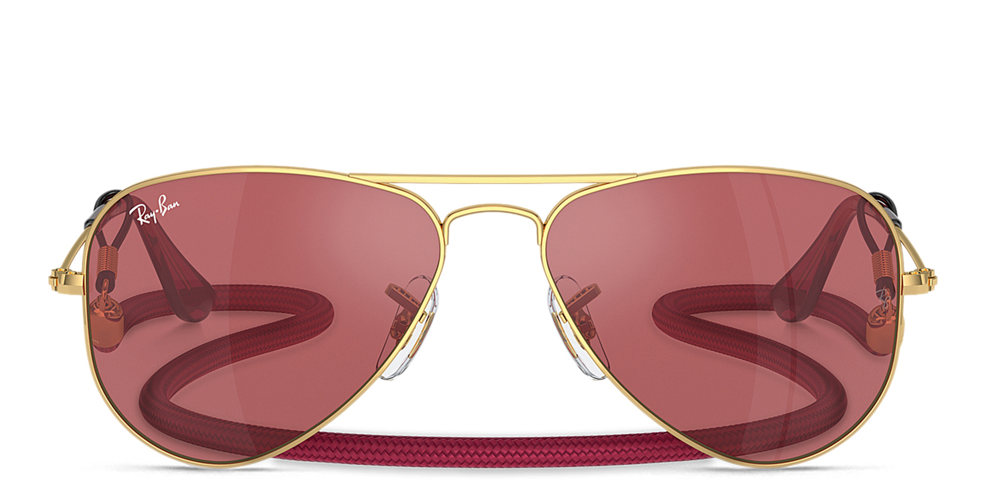 Shop Ray-Ban Junior Kids Pilot Sunglasses in Gold online.