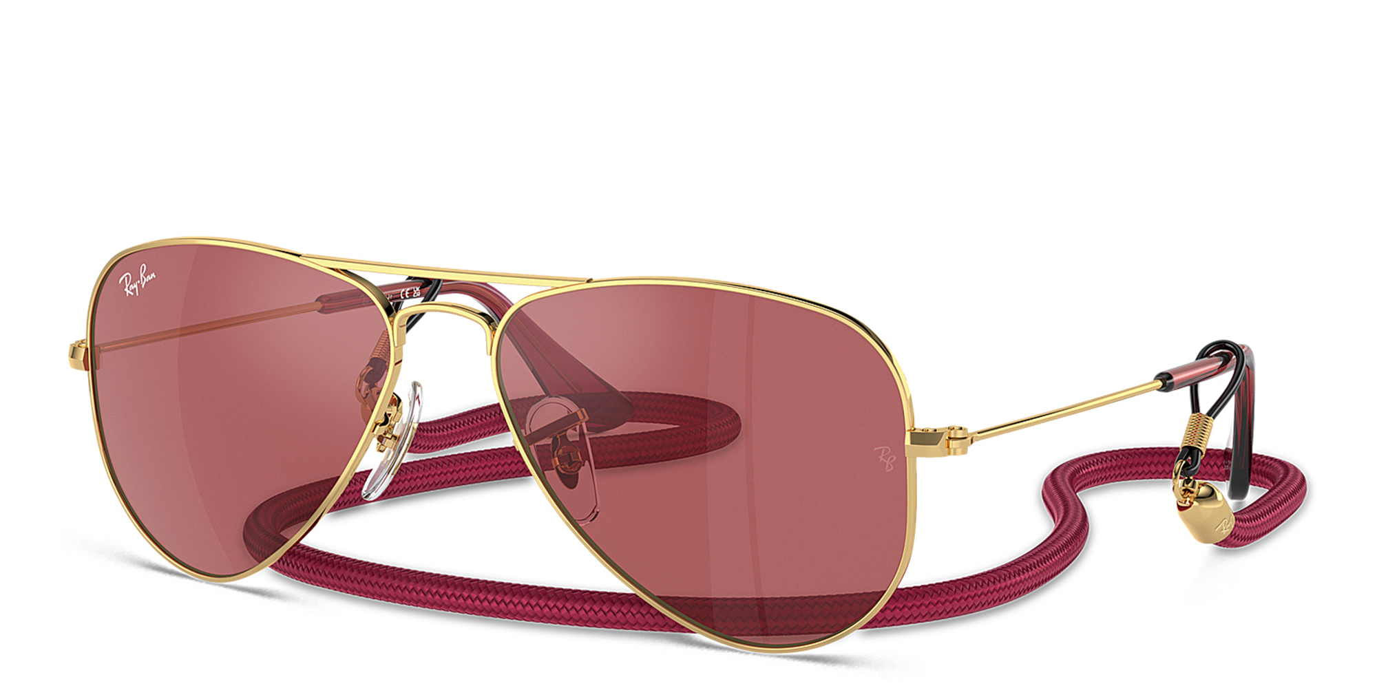 Shop Ray-Ban Junior Kids Pilot Sunglasses in Gold online.