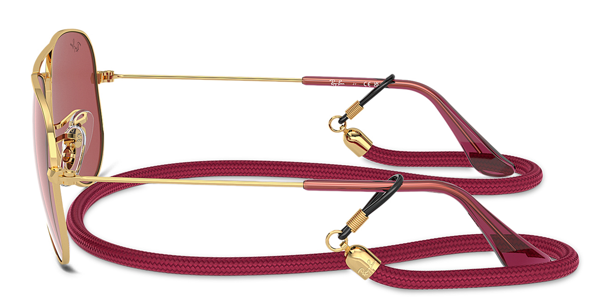 Shop Ray-Ban Junior Kids Pilot Sunglasses in Gold online.