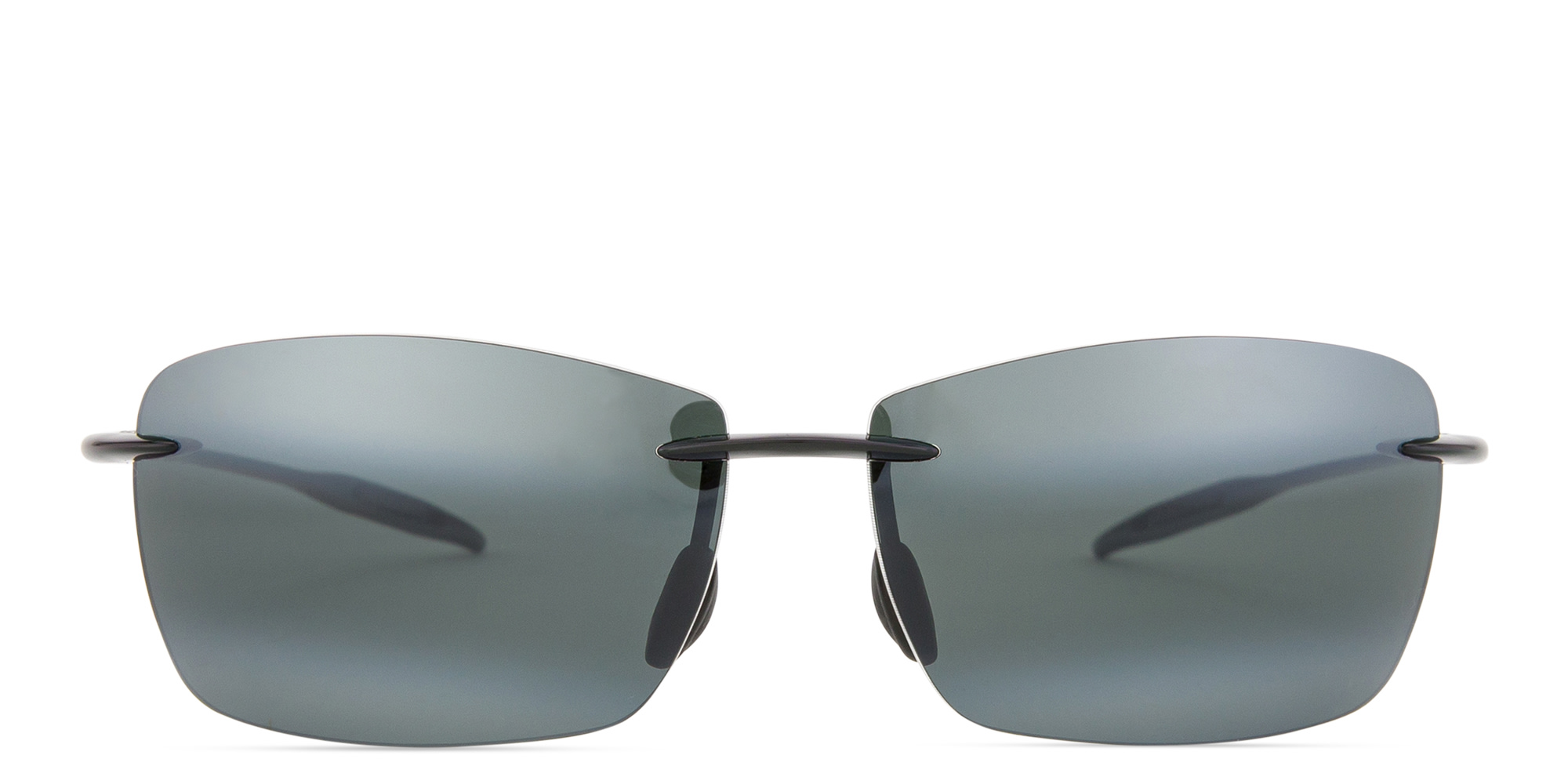 Maui Jim Lighthouse Wide Rimless Rectangle Sunglasses in Black – Product Photo 1