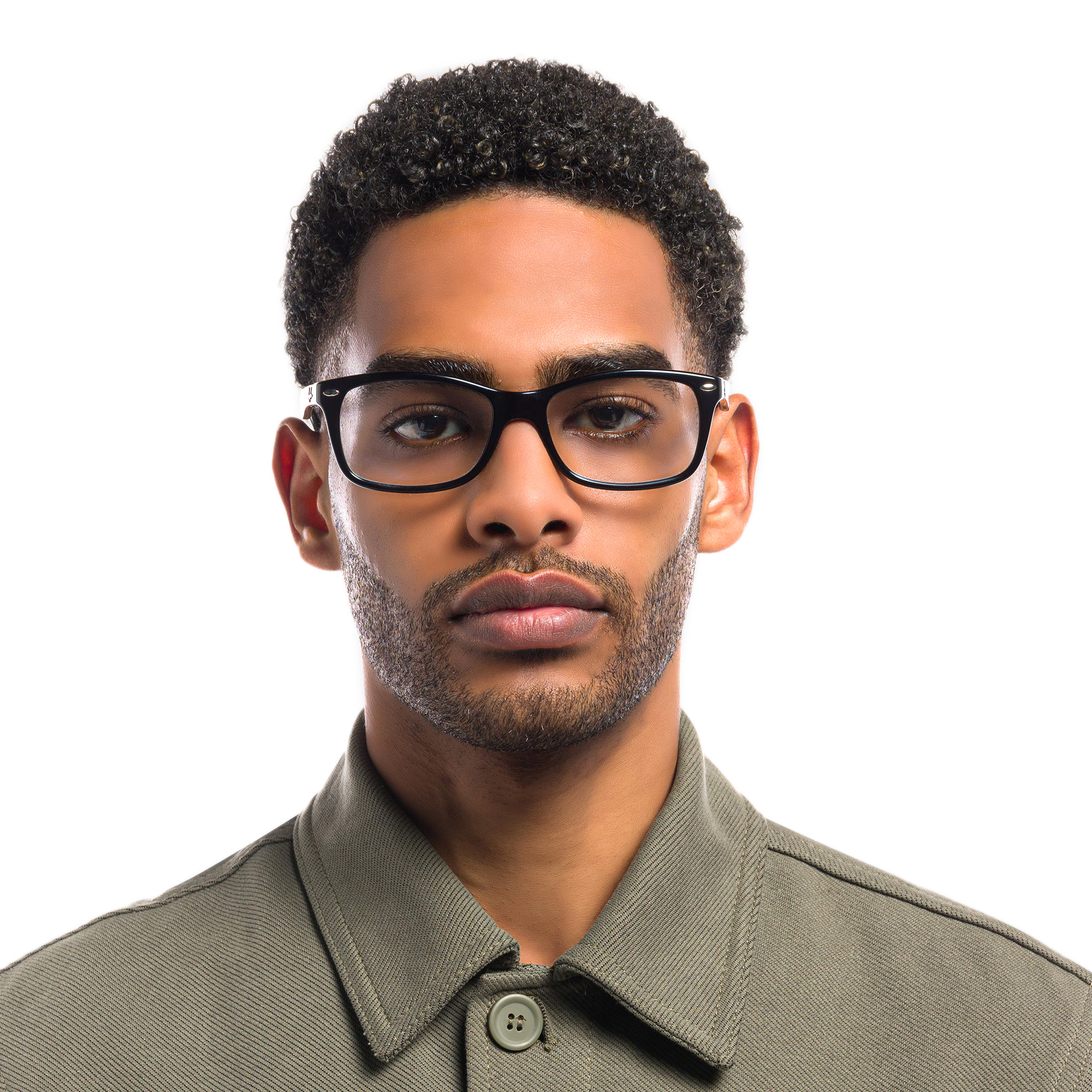 Shop Ray-Ban Unisex Square Eyeglasses in Black online.