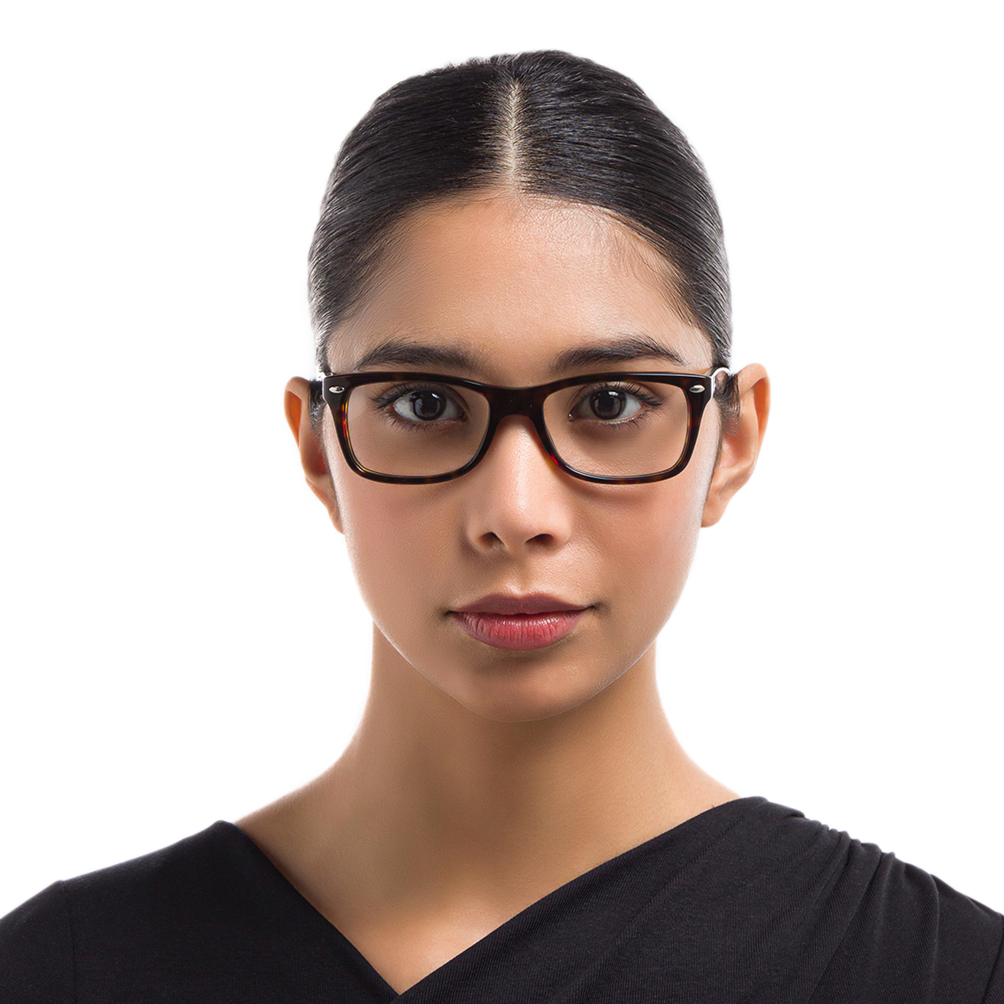 Shop Ray-Ban Unisex Square Eyeglasses in Dark Havana online.