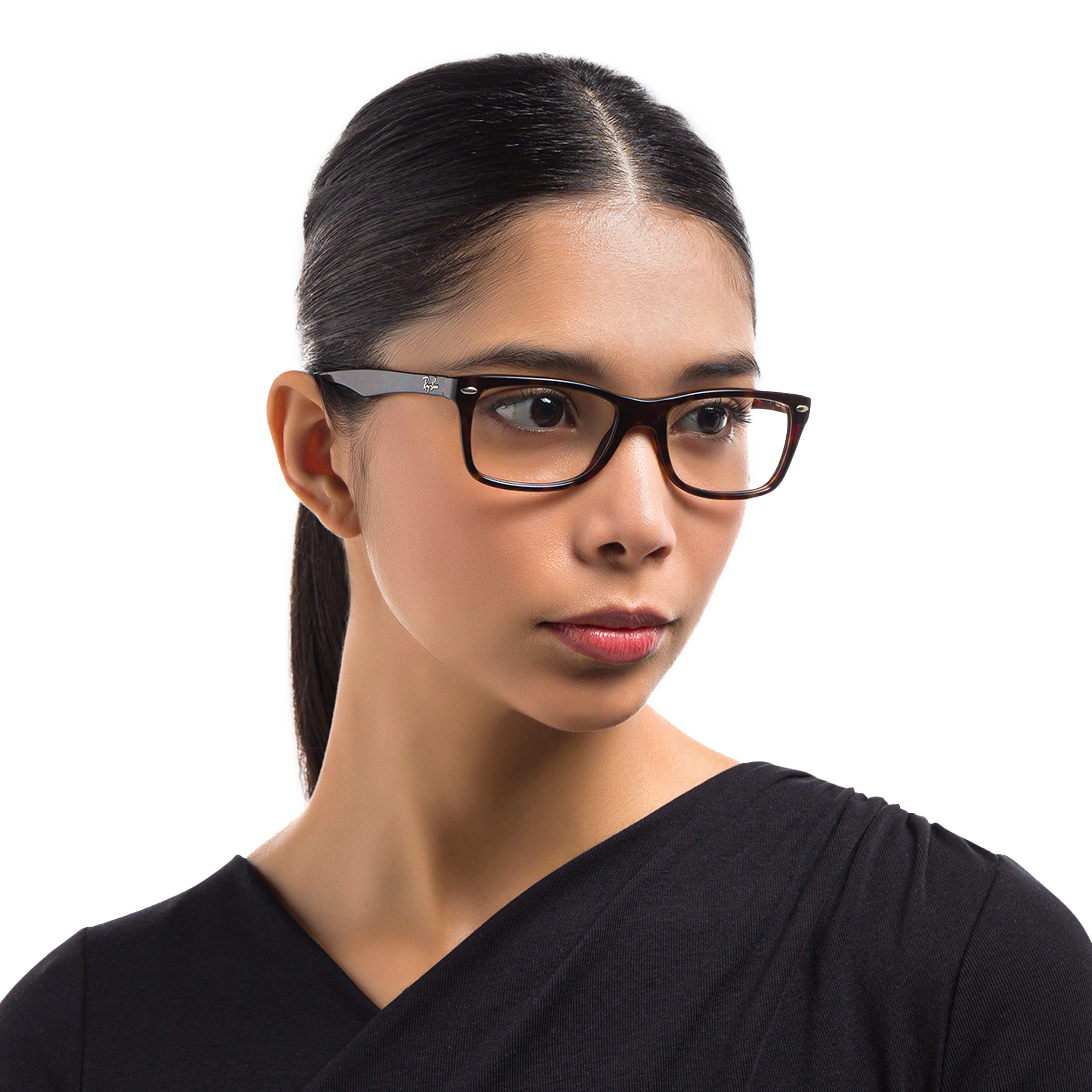 Shop Ray-Ban Unisex Square Eyeglasses in Dark Havana online.