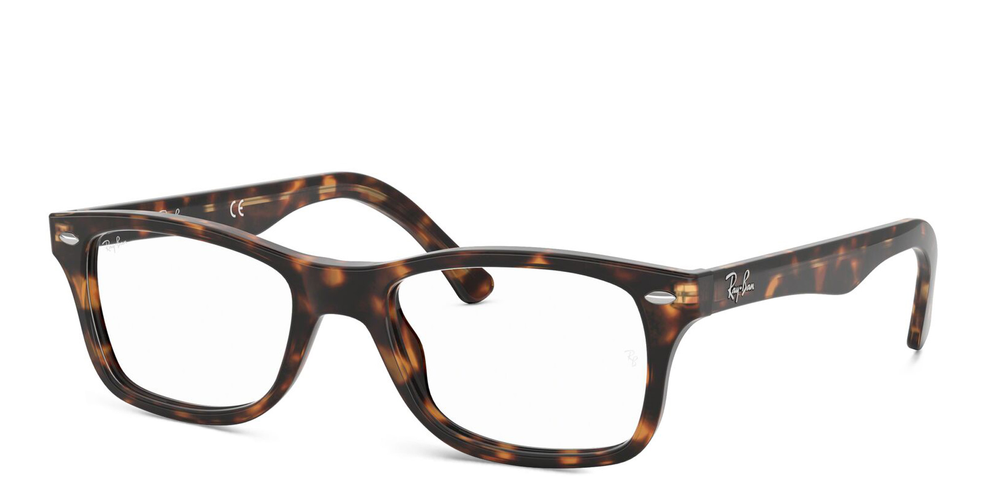 Shop Ray-Ban Unisex Square Eyeglasses in Dark Havana online.