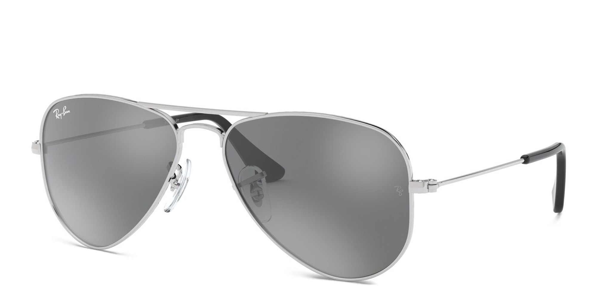 Ray-Ban Junior Kids Aviator Sunglasses in Silver – Product Photo 2