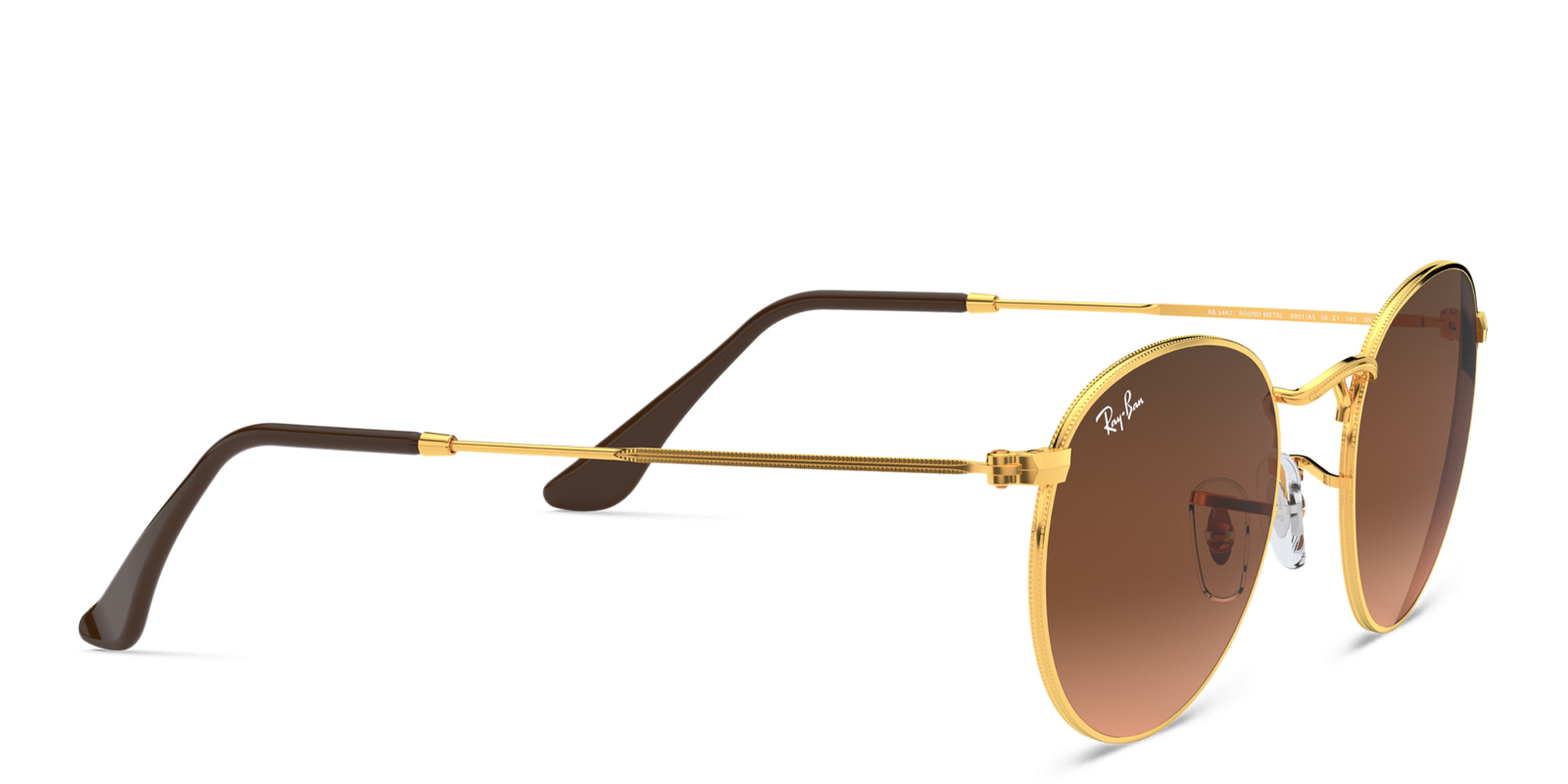 Shop Ray-Ban Unisex Round Metal Sunglasses in Gold online.