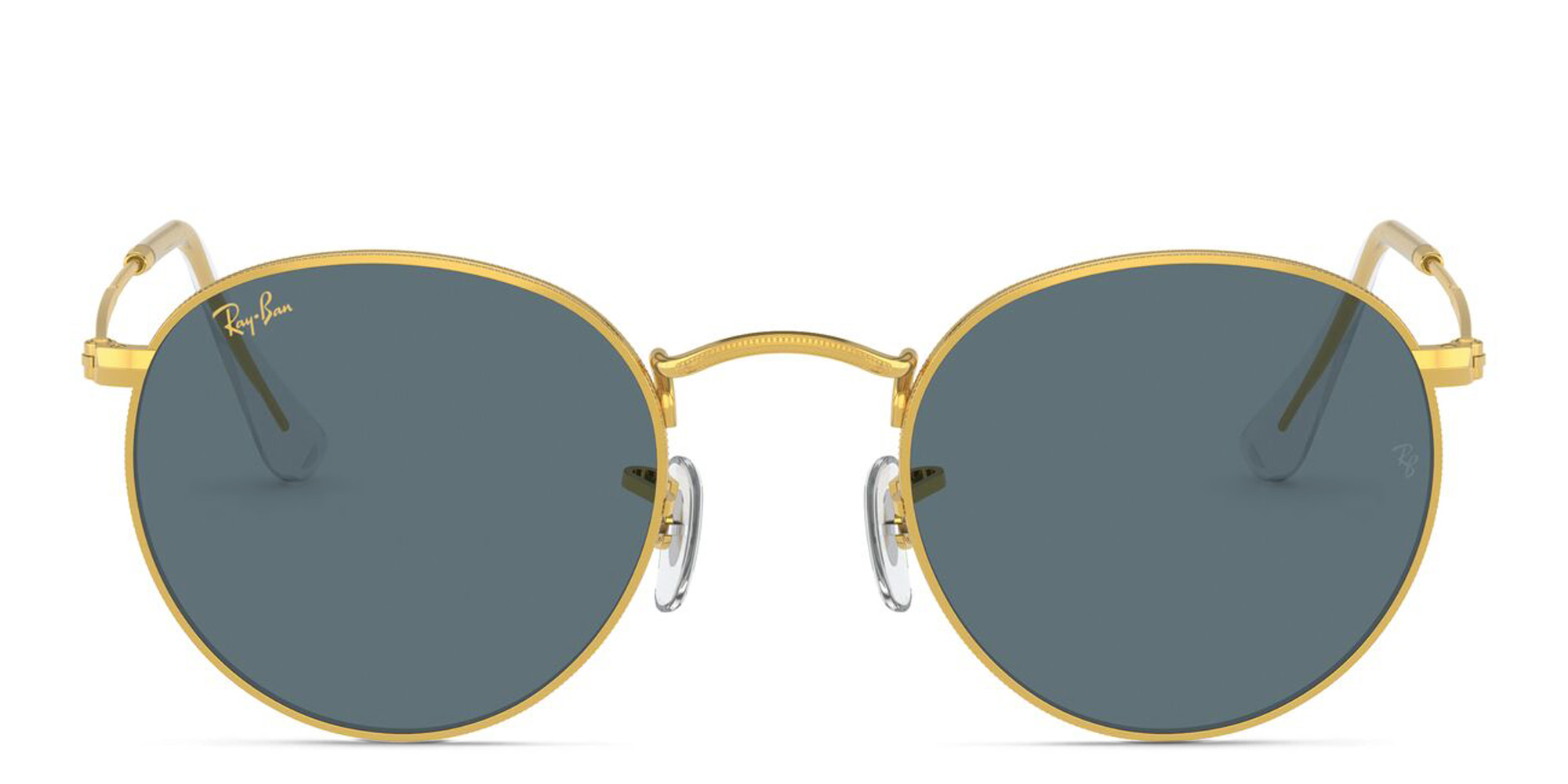Shop Ray-Ban Round Sunglasses in Metal in Gold online.