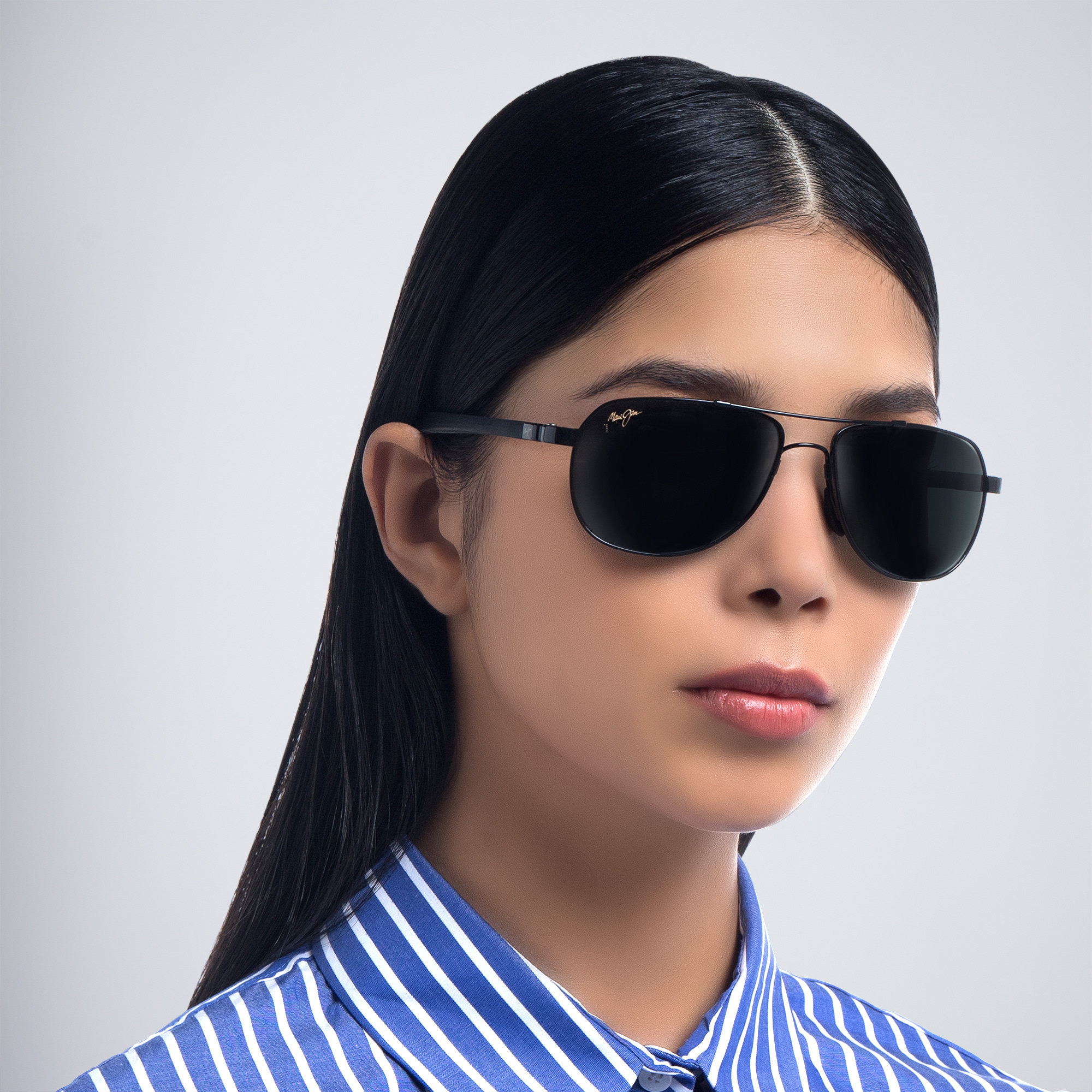 Maui Jim Guardrails Unisex Aviator Sunglasses in Black – Product Photo 6