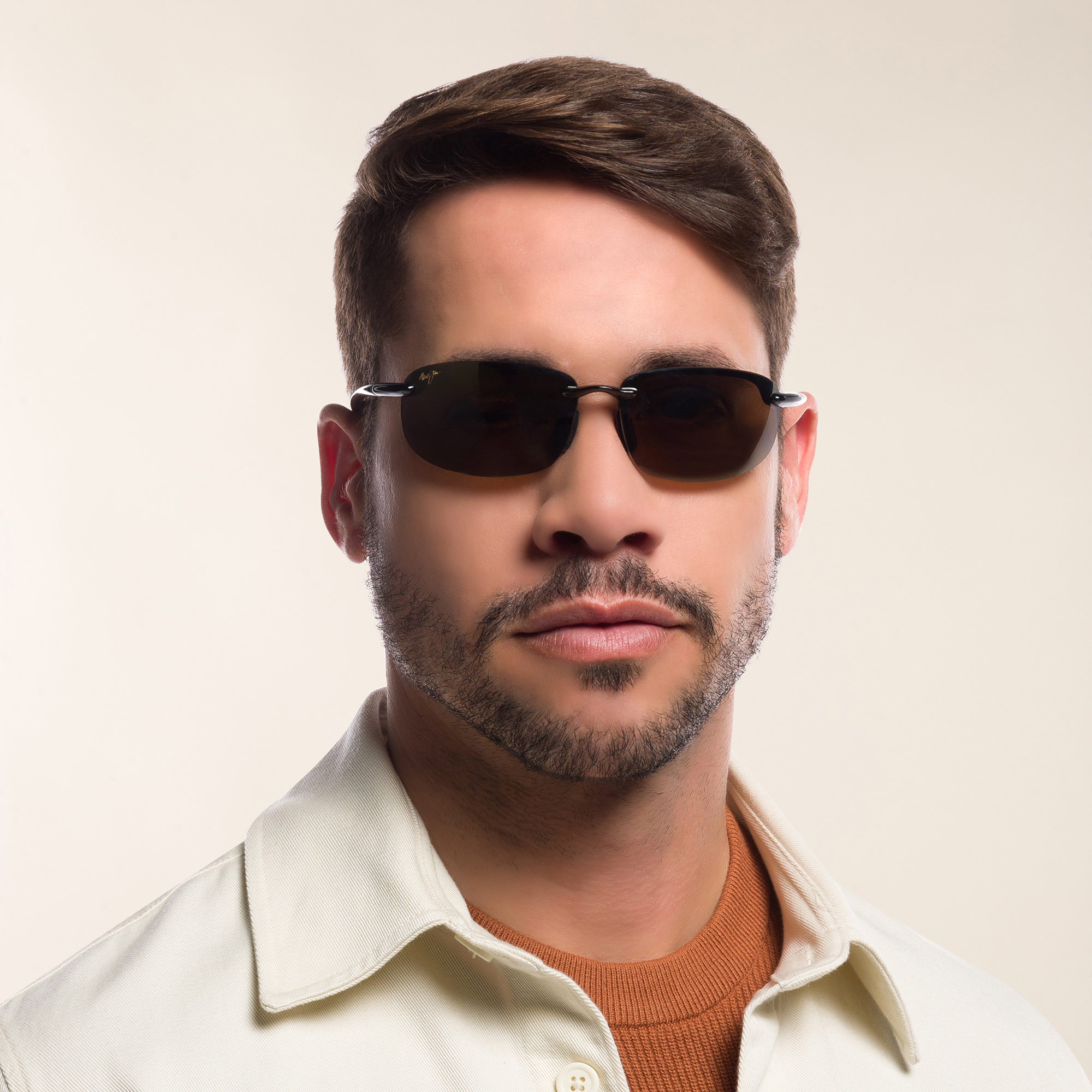 Maui Jim Ho'Okipa Unisex Rimless Wide Rectangle Sunglasses in Black – Product Photo 8