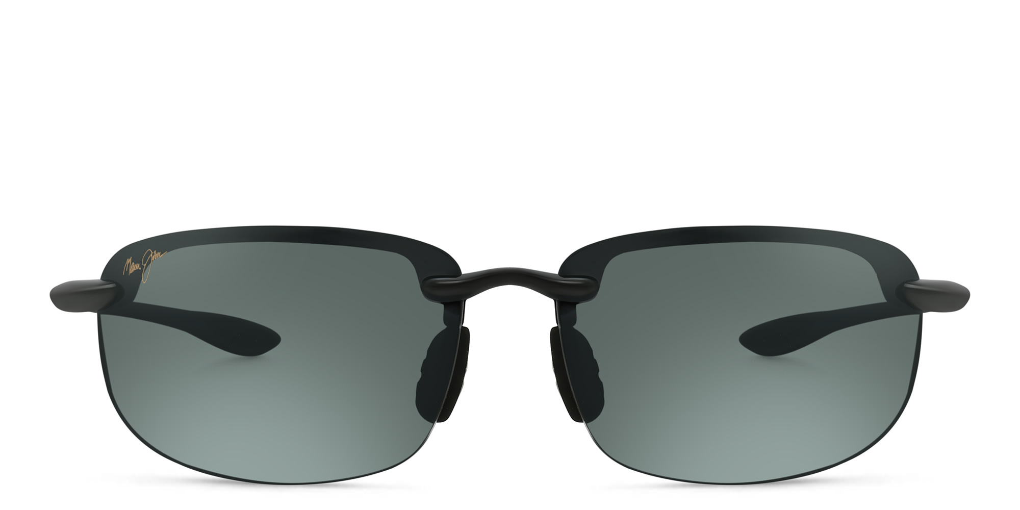 Shop Maui Jim Ho'Okipa Unisex Rimless Wide Rectangle Sunglasses in Black online.