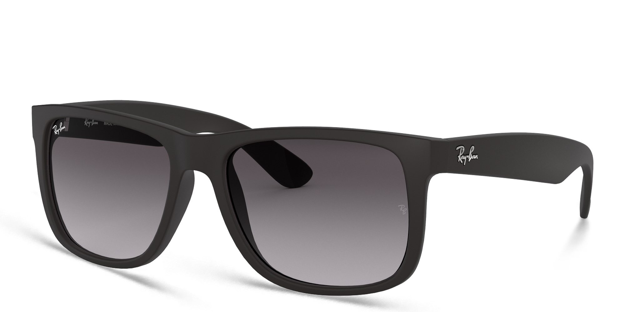 Shop Ray-Ban Justin Square Sunglasses in Black online.