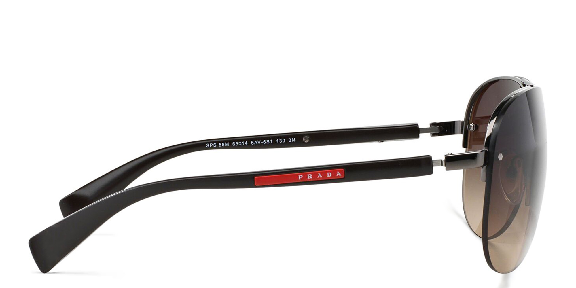 نظارة شمسية أفياتور كبيرة بدون إطار من برادا لينيا روسا بلون أسود - صورة المنتج 3