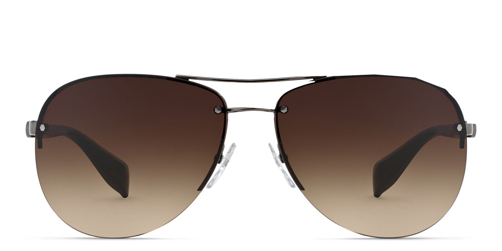Prada Linea Rossa Rimless Wide Aviator Sunglasses in Black – Product Photo 1