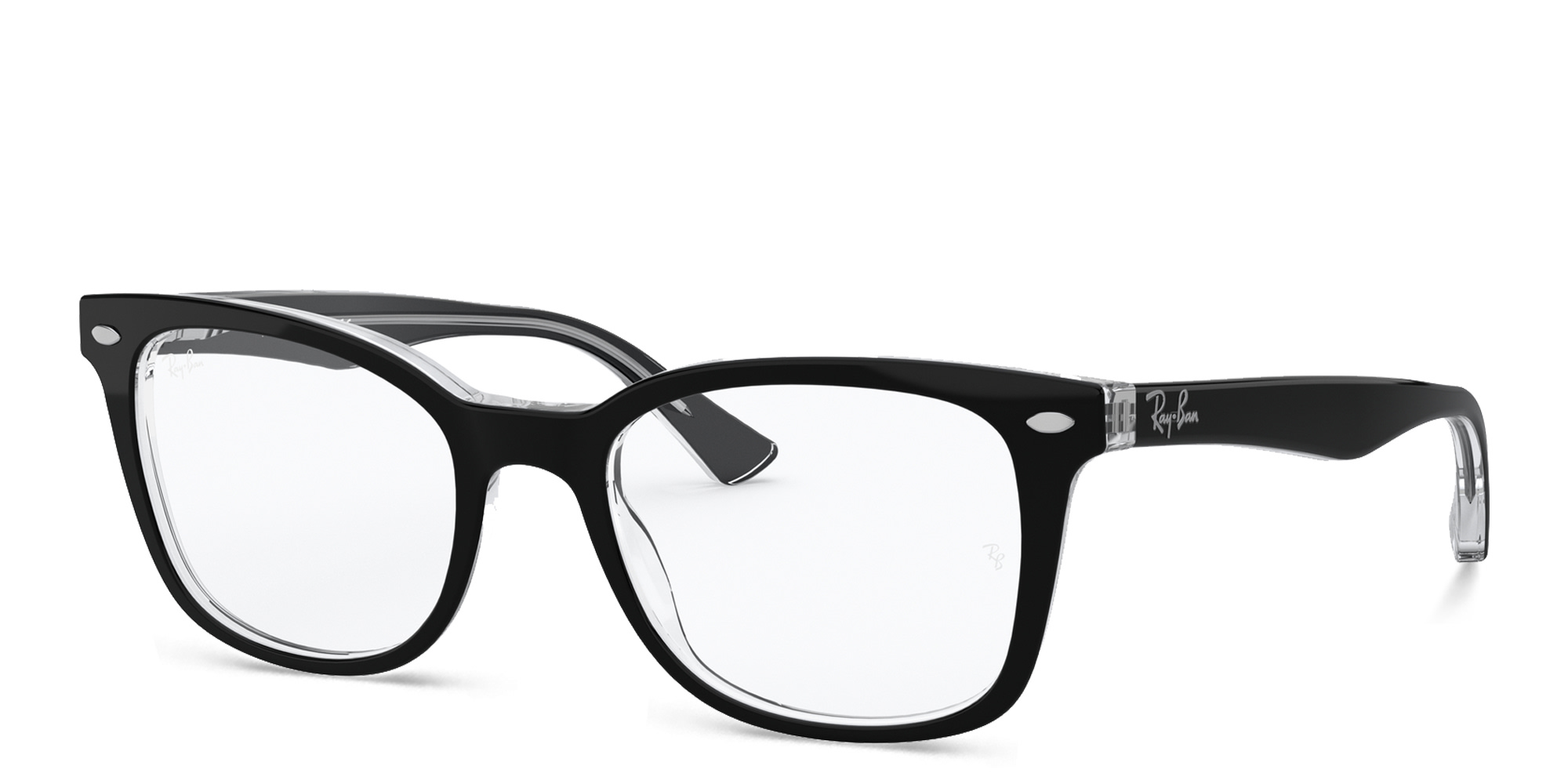 PERSOL Square Eyeglasses in Taupe Grey Transparent – Product Photo 2