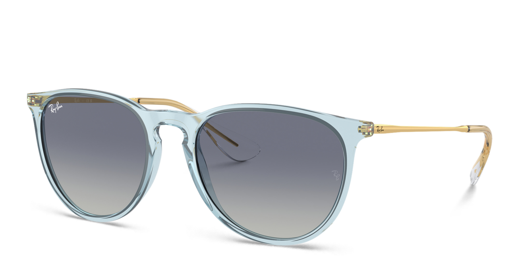 Shop Ray-Ban Erika Panthos Sunglasses in Transparent Light Blue online.