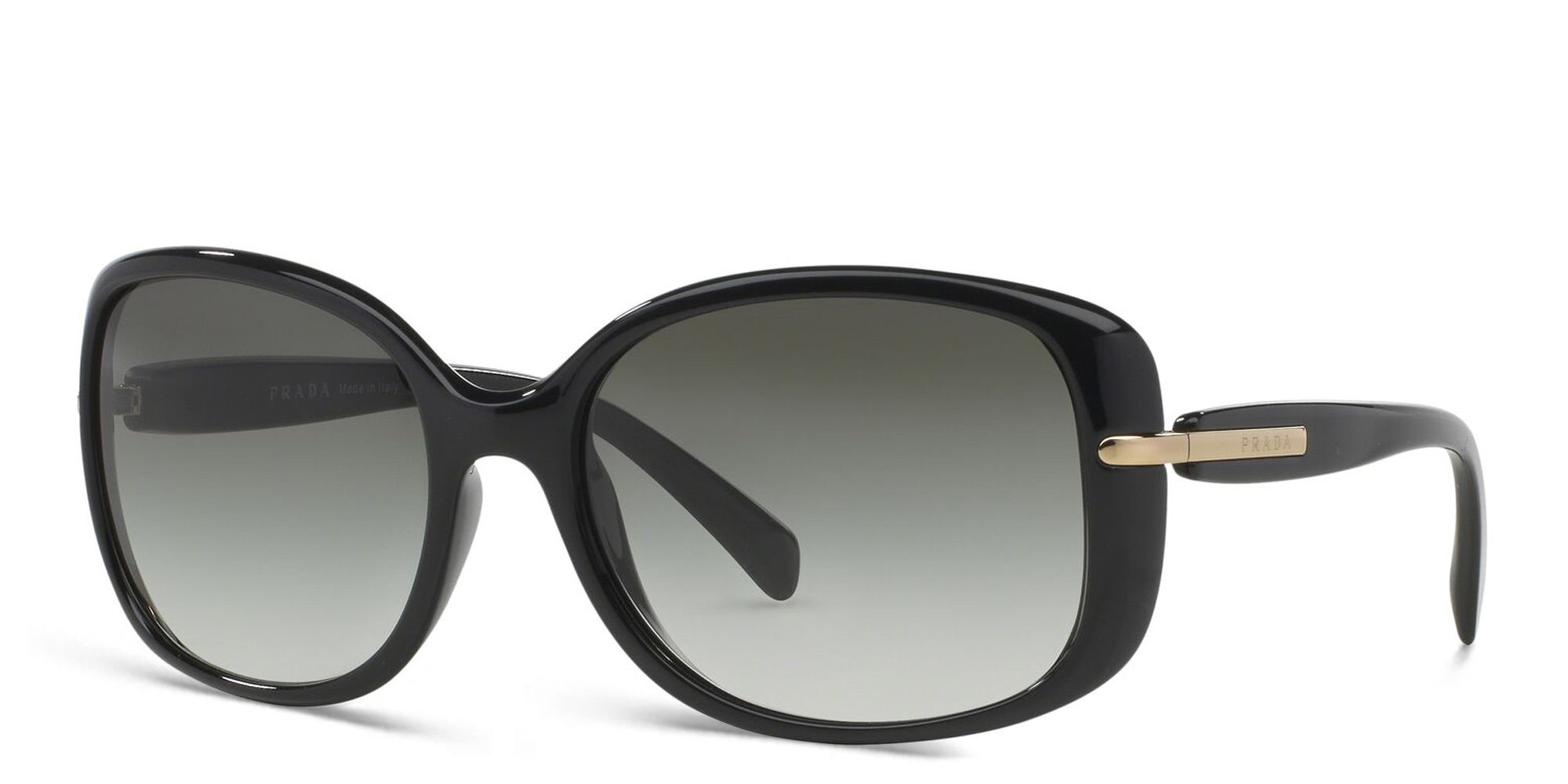 نظارة شمسية مستطيلة من برادا بلون أسود - صورة المنتج 2