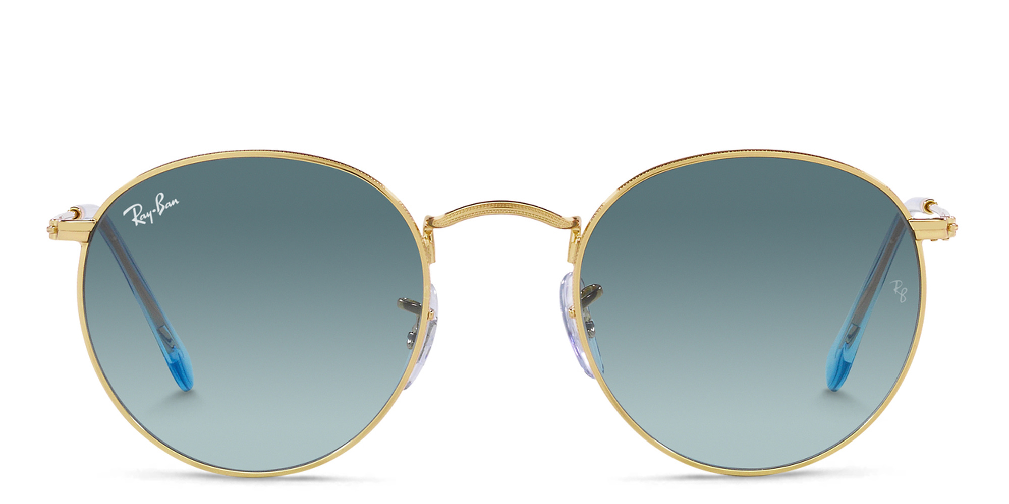 Shop Ray-Ban Round Metal Sunglasses in Gold online.