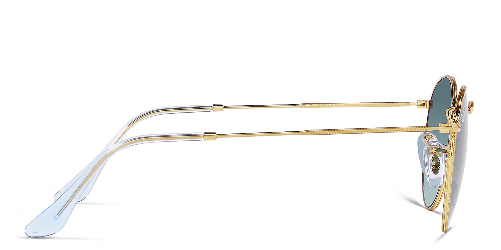 Shop Ray-Ban Round Metal Sunglasses in Gold online.