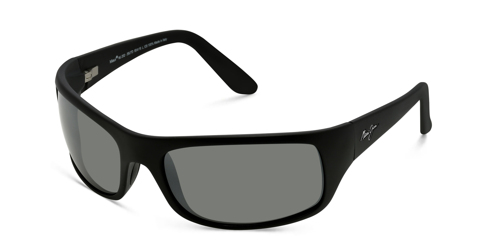 Maui Jim Peahi Manu202 Unisex Rectangle Sunglasses in Black – Product Photo 2