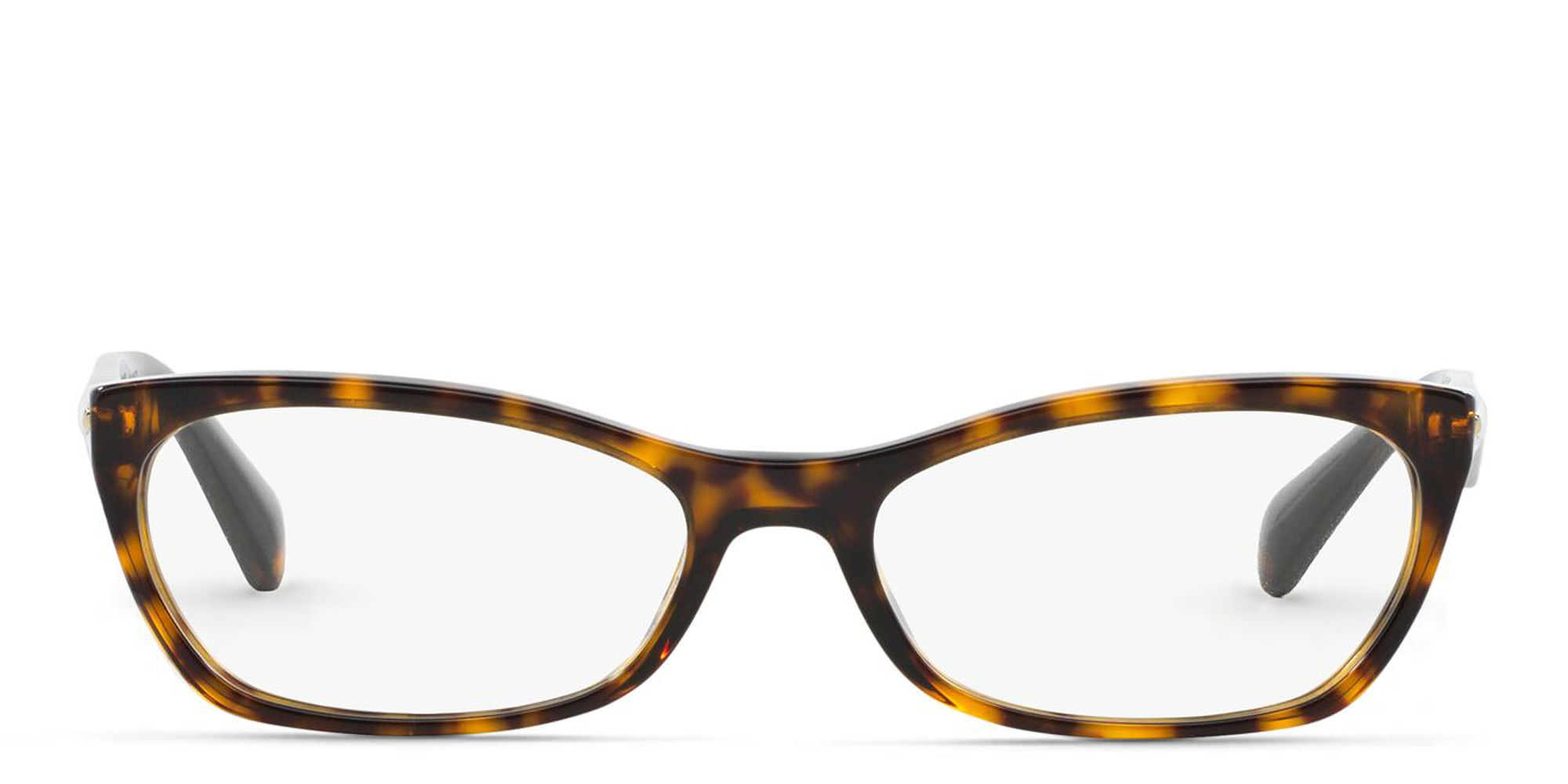 Shop PRADA Irregular Eyeglasses in Havana online.