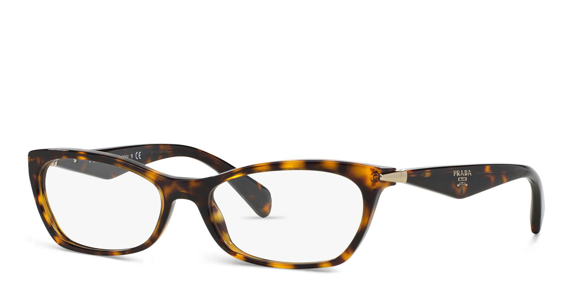 Shop PRADA Irregular Eyeglasses in Havana online.