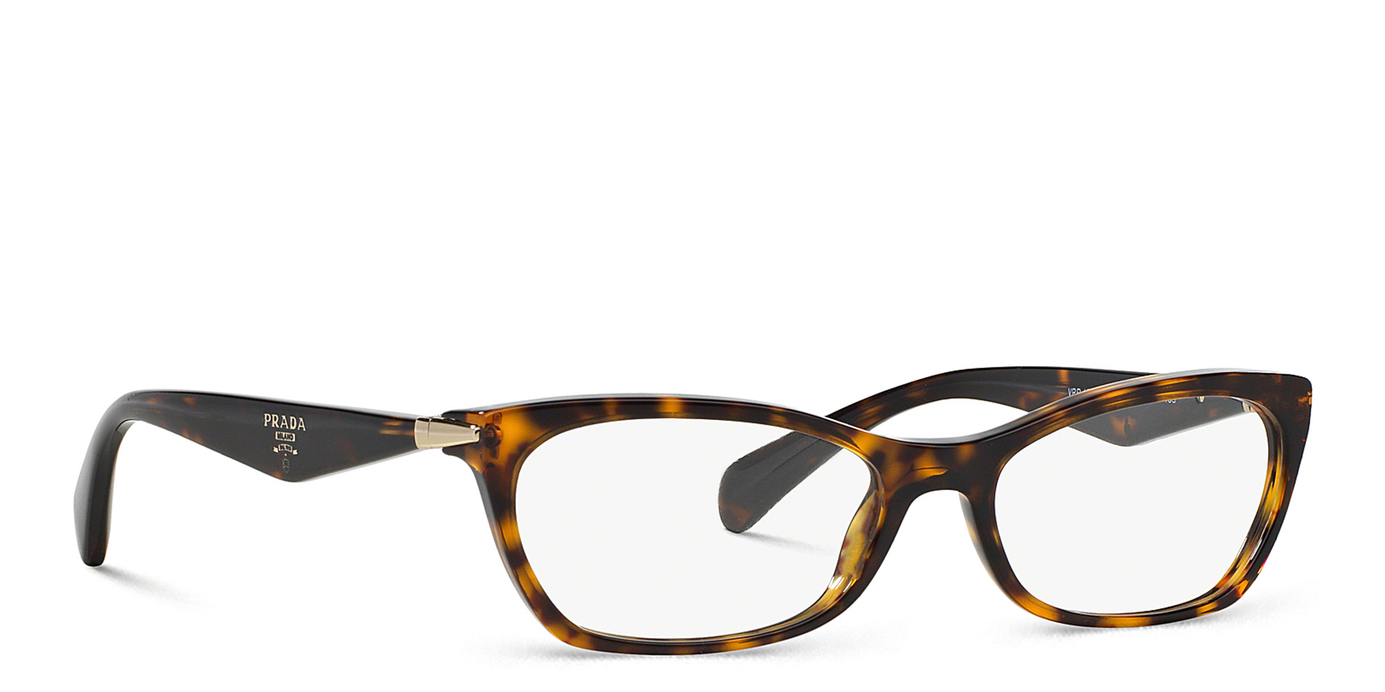Shop PRADA Irregular Eyeglasses in Havana online.