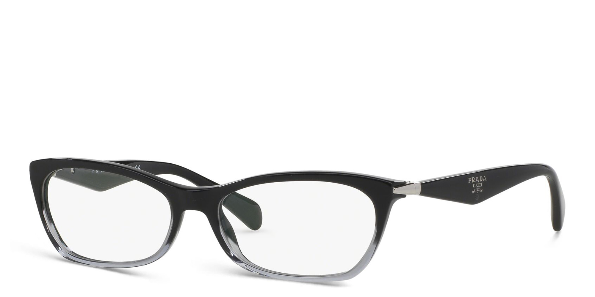 PRADA Irregular Eyeglasses in Black Gradient Transparent – Product Photo 2