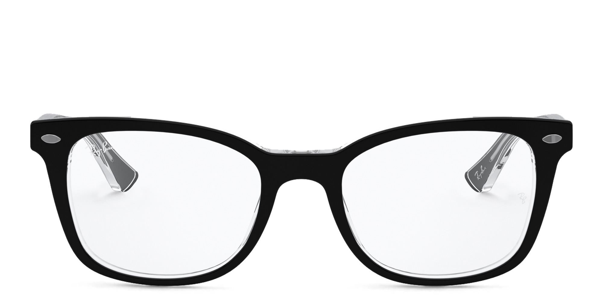 Shop Ray-Ban Cat-Eye Eyeglasses in Black On Transparent online.