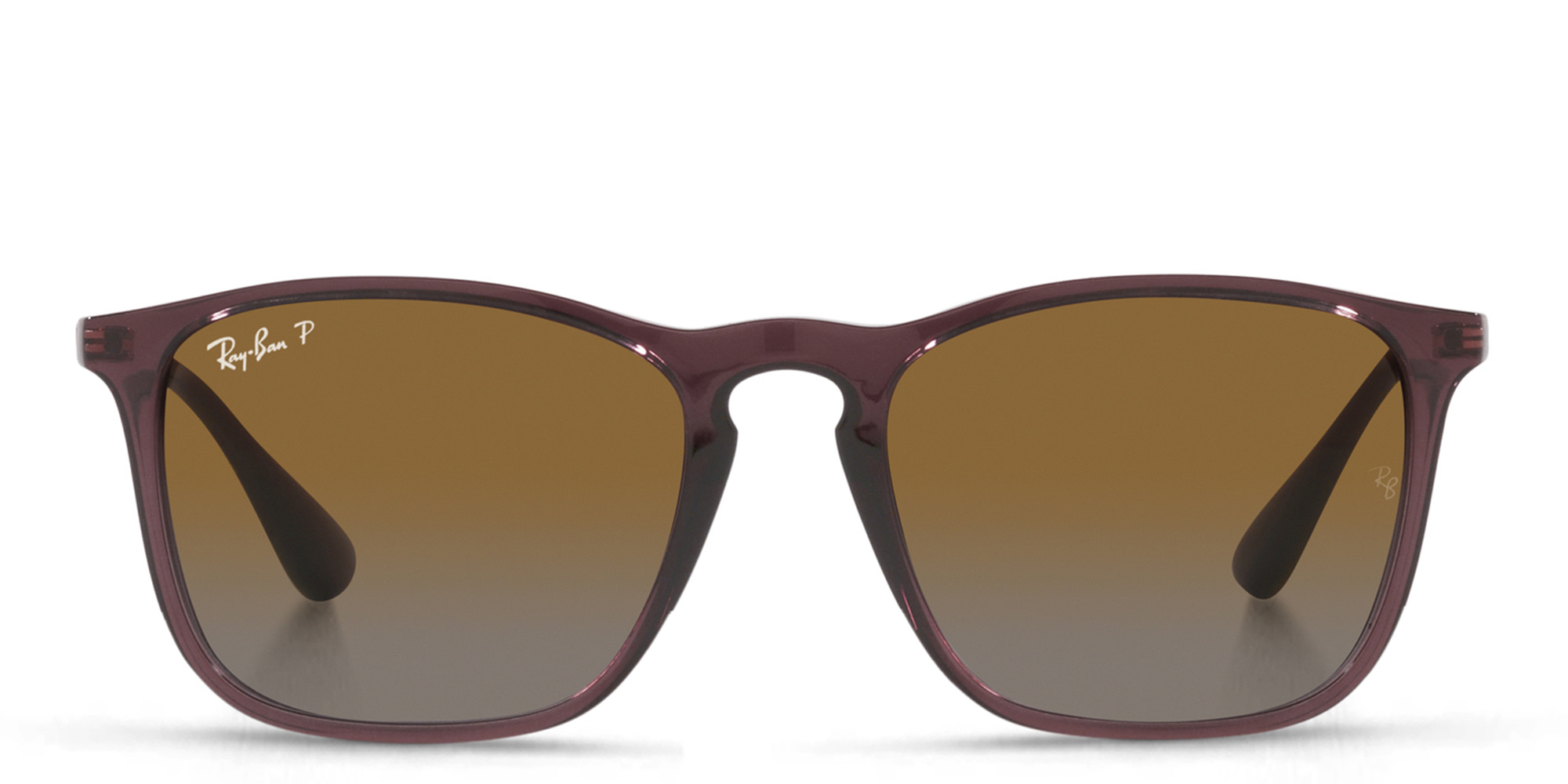 Ray-Ban Chris Square Sunglasses in Transparent Brown – Product Photo 1