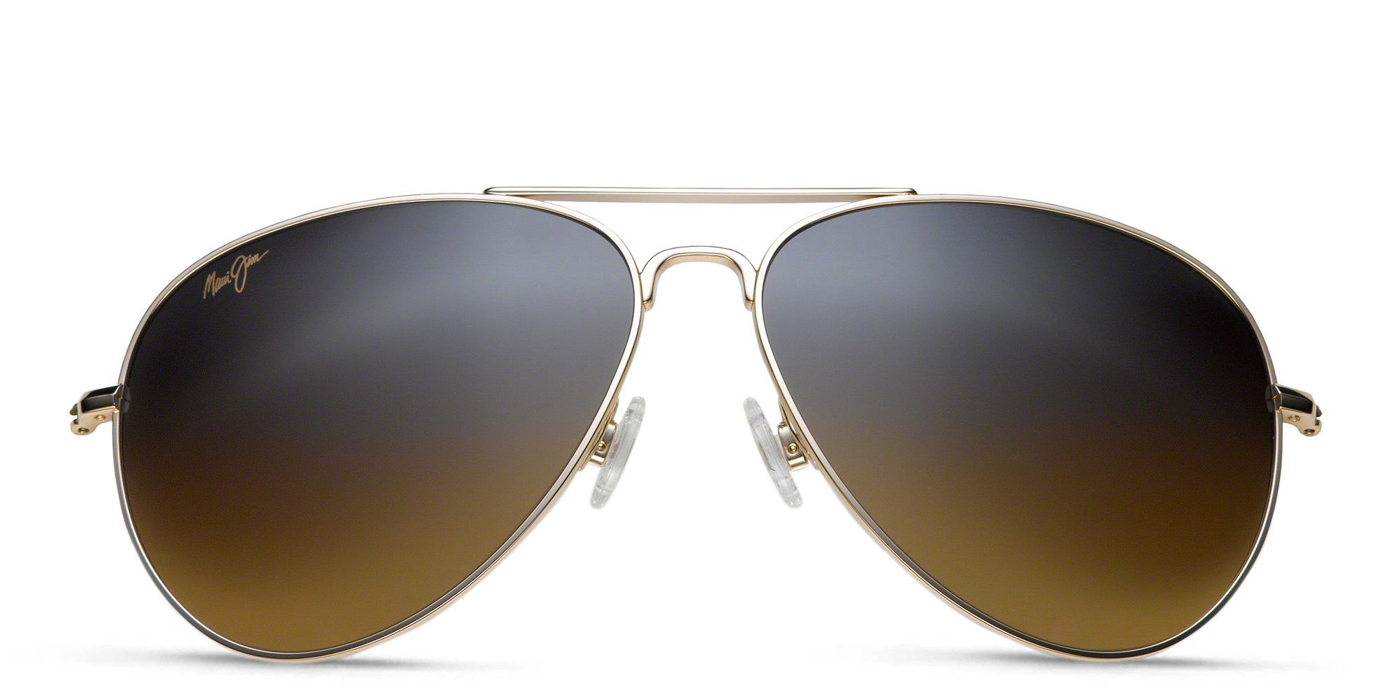 Maui Jim Mavericks Unisex Wide Aviator Sunglasses in Gold – Product Photo 1