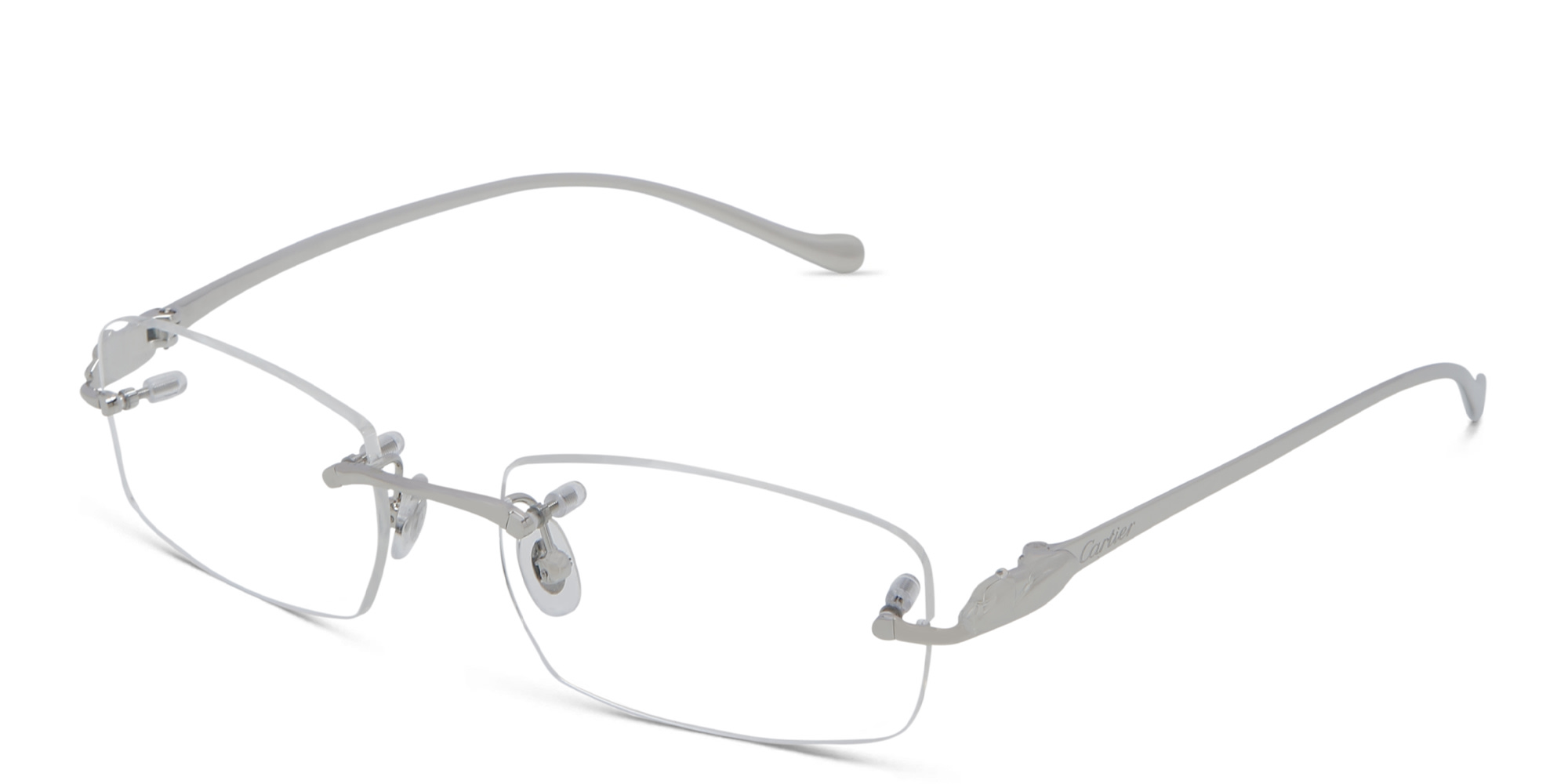 Cartier Panthère de Cartier Unisex Eyeglasses in Silver – Product Photo 2