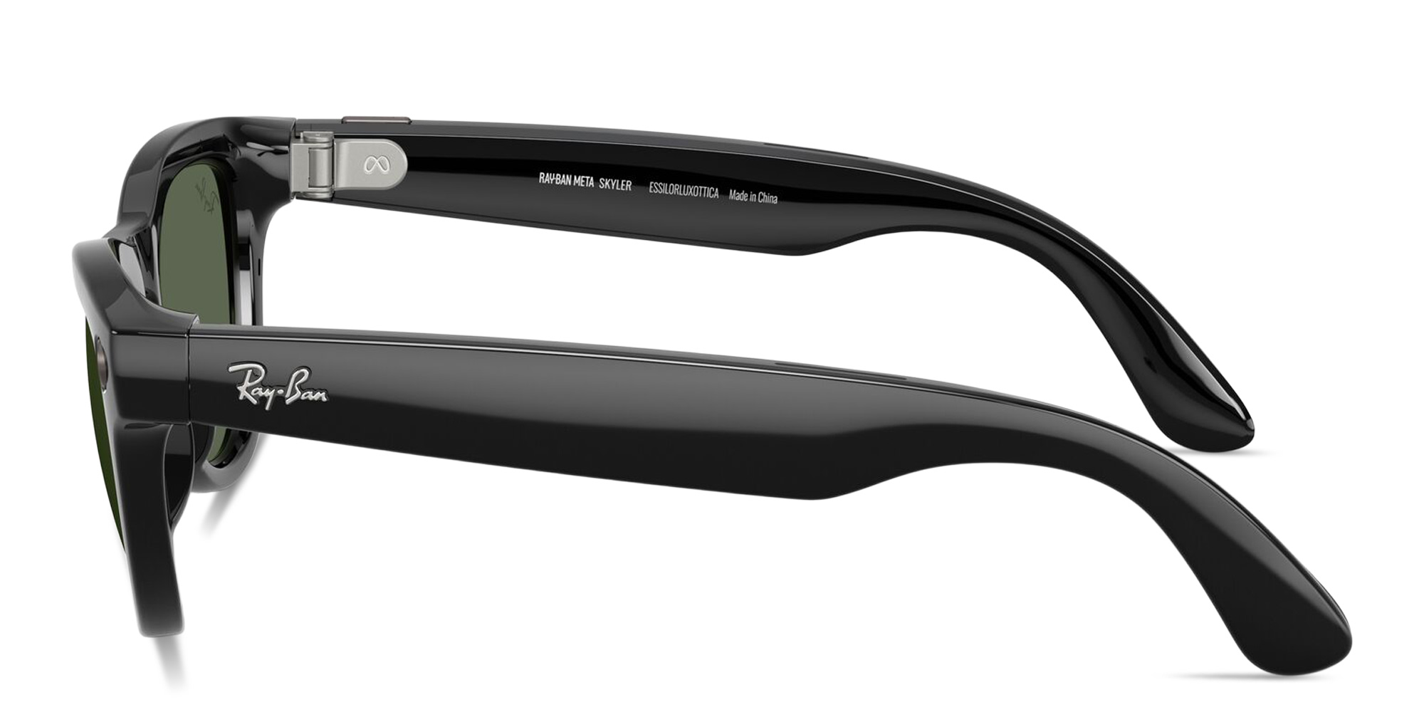 تسوق نظارات شمسية ميتا سكايلر طراز كات آي للجنسين راي بان بلون أسود لامع أونلاين.