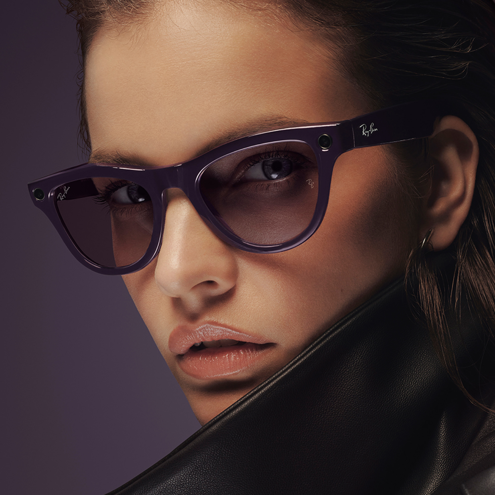 Shop Ray-Ban Meta Skyler Transitions® Unisex Cat-Eye Sunglasses in Shiny Mystic Violet online.