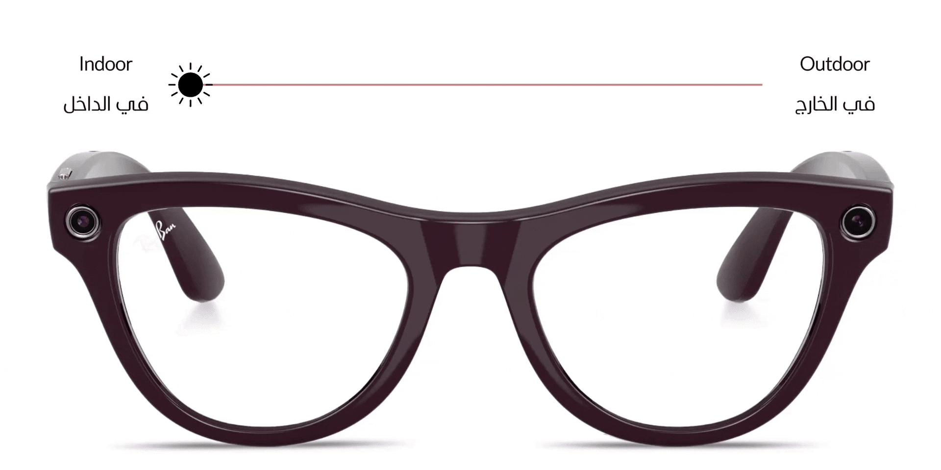 Shop Ray-Ban Meta Skyler Transitions® Unisex Cat-Eye Sunglasses in Shiny Mystic Violet online.