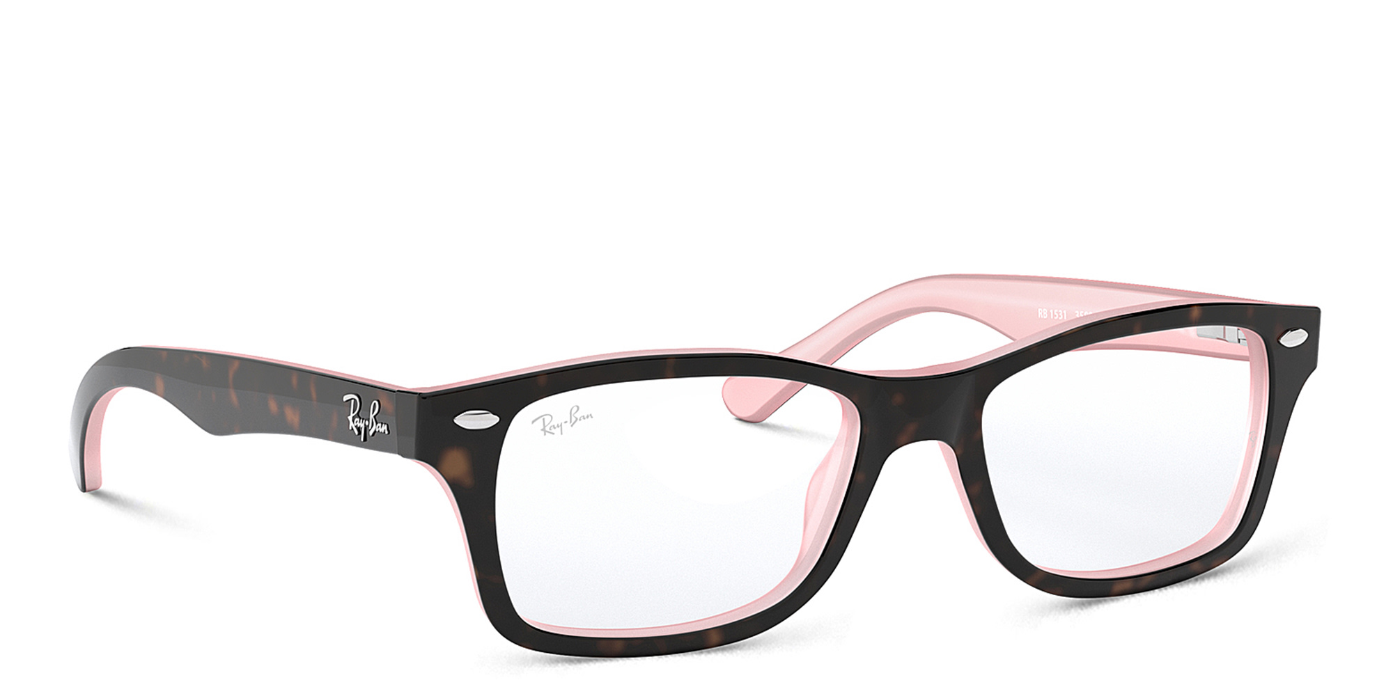 Shop Ray-Ban Junior Kids Square Eyeglasses in Havana Pink online.
