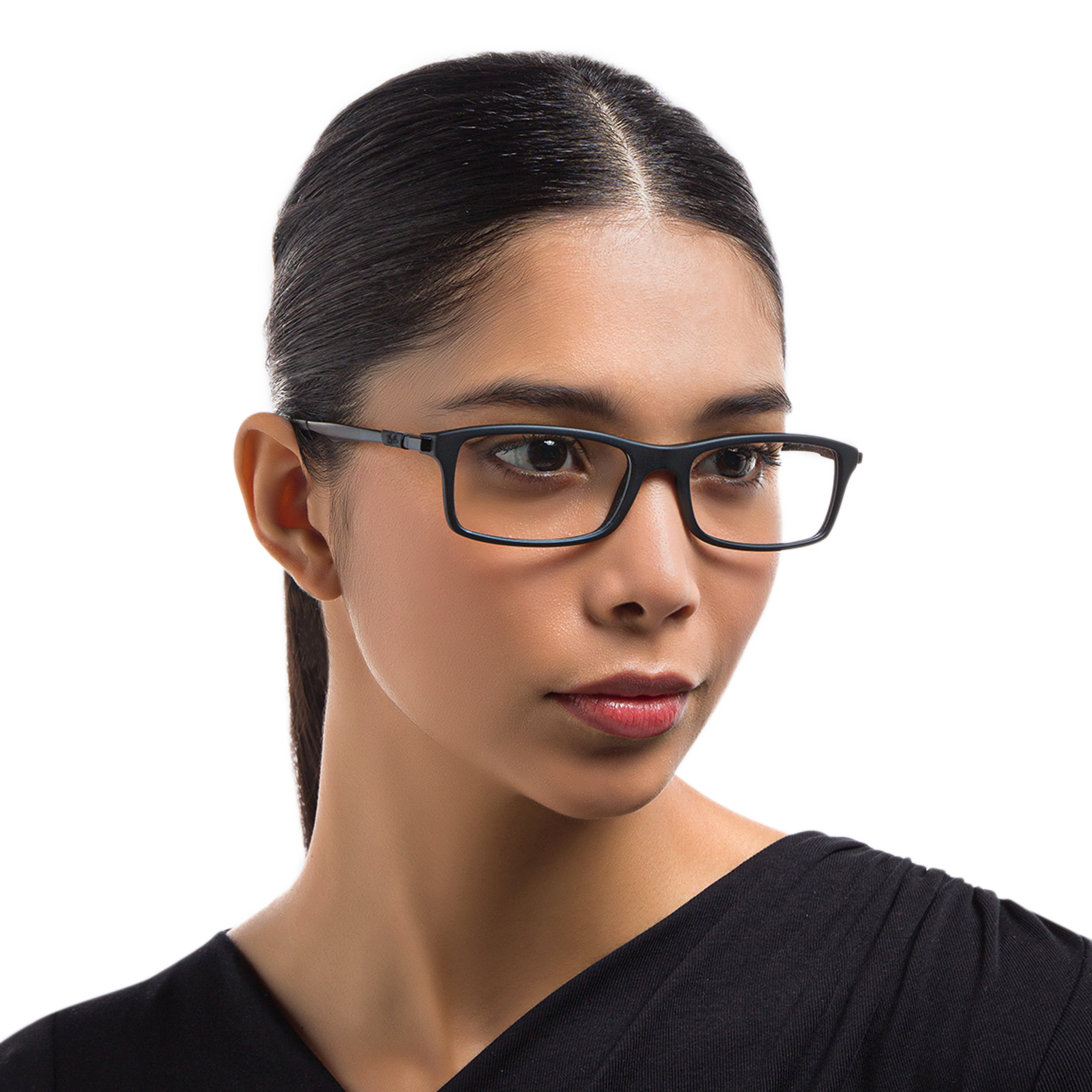 نظارات طبية أوبتكس بإطار مستطيل للجنسين من راي بان بلون أسود - صورة المنتج 6