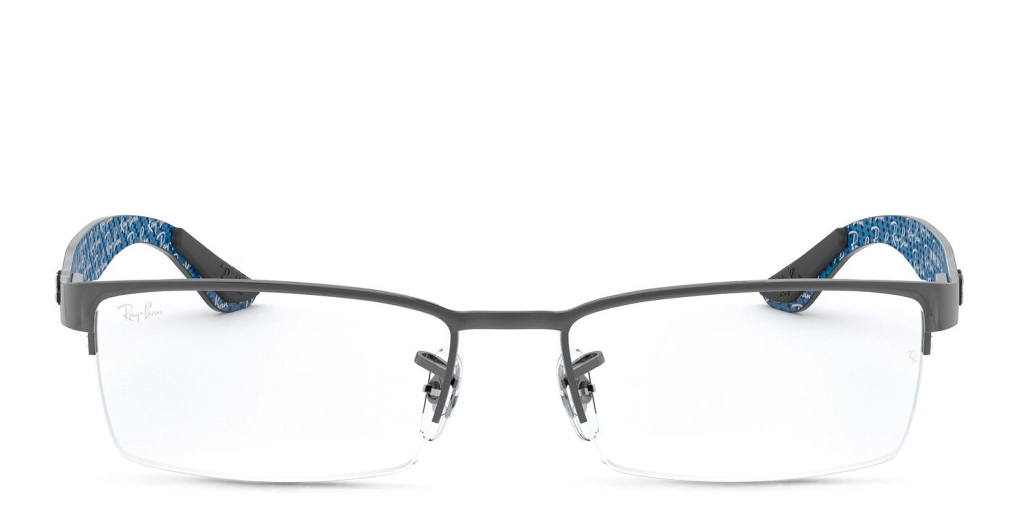 Ray-Ban Unisex Half Rim Rectangle Eyeglasses in Gunmetal – Product Photo 1