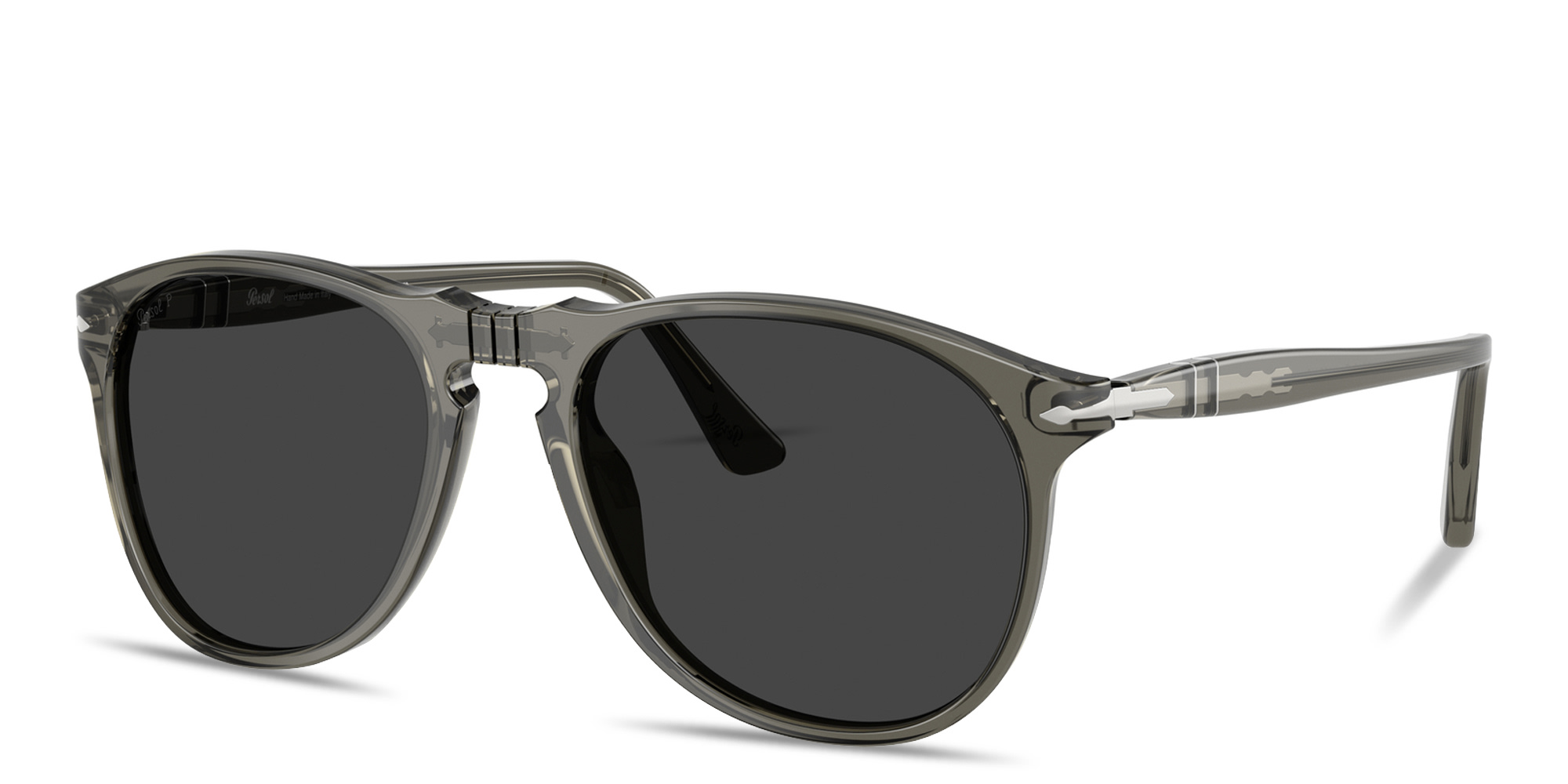 PERSOL Arrow Emblem Pilot Sunglasses in Smoke – Product Photo 2