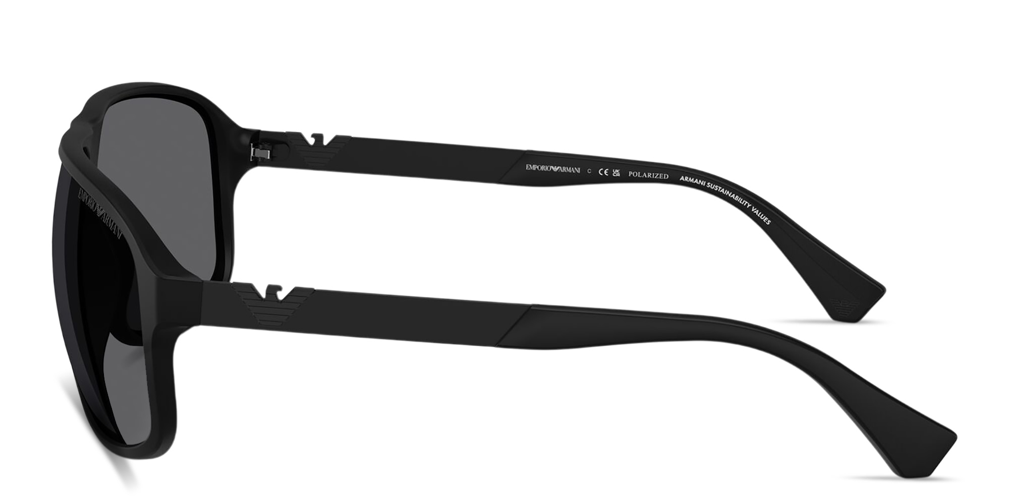 Emporio Armani Eagle Logo Square Sunglasses in Black – Product Photo 3