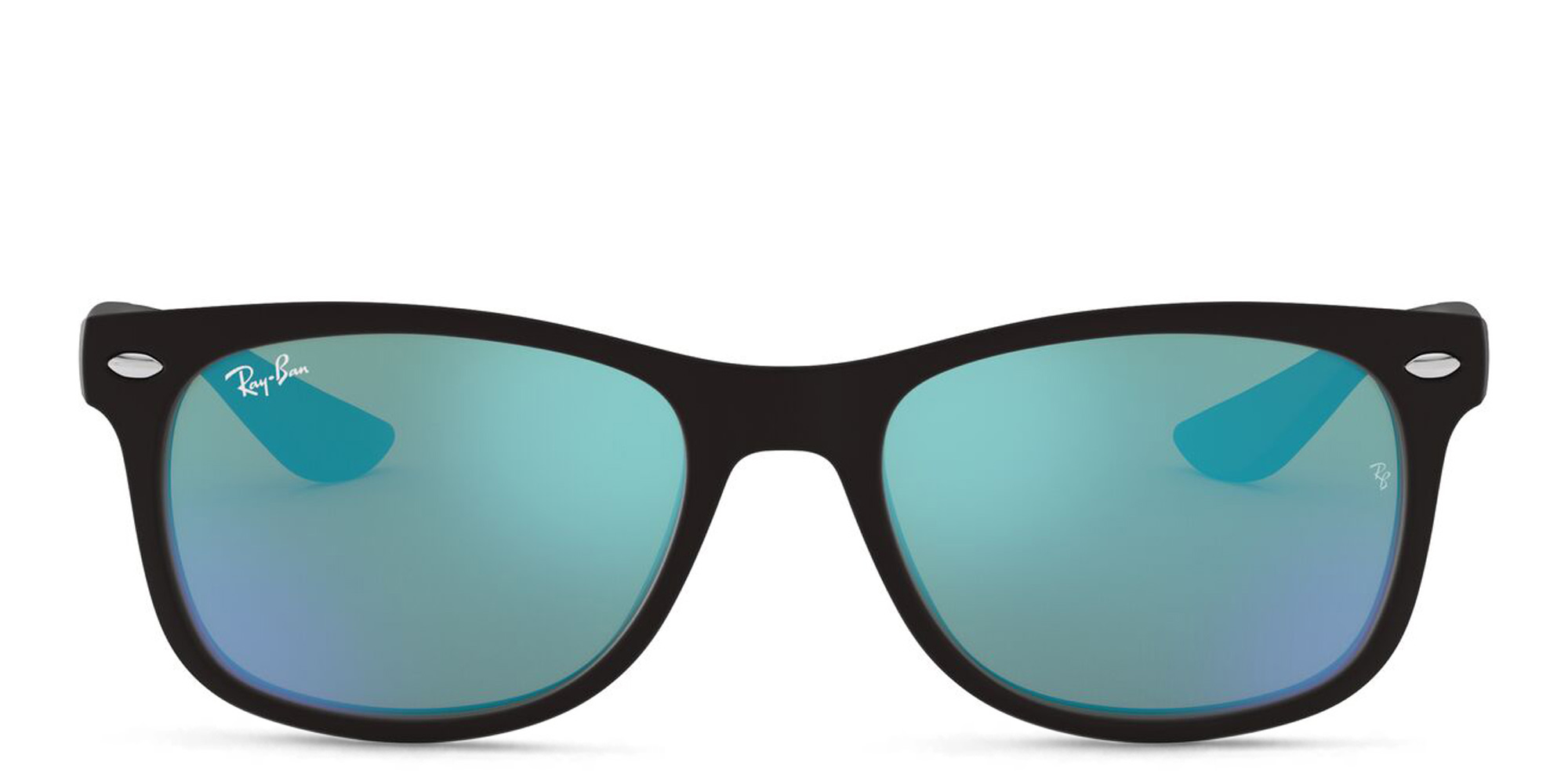 Ray-Ban Junior Kids New Wayfarer Square Sunglasses in Shiny Black – Product Photo 1