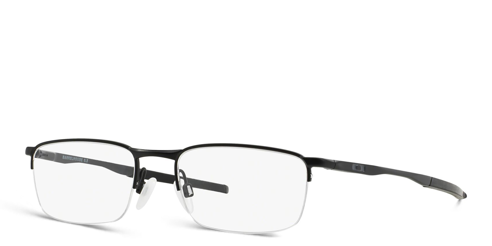 Oakley Barrelhouse™ Half-Rim Rectangle Eyeglasses in Matte Black – Product Photo 2