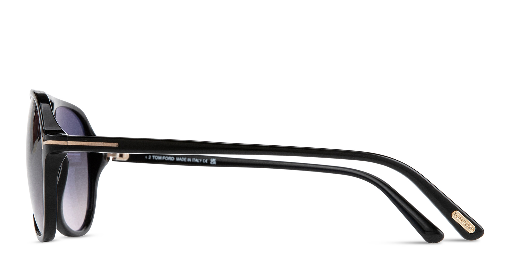 TOM FORD Jared Pilot Sunglasses in Shiny Black – Product Photo 3