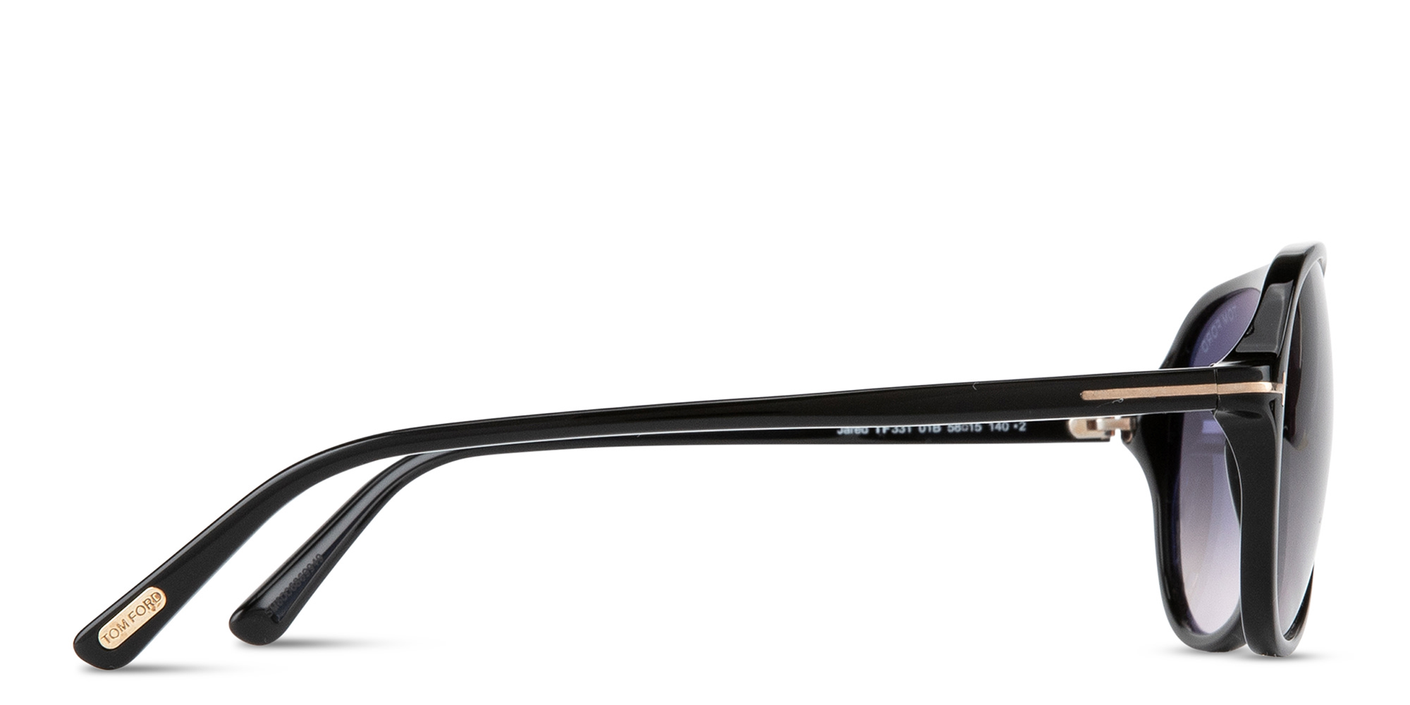 TOM FORD Jared Pilot Sunglasses in Shiny Black – Product Photo 4