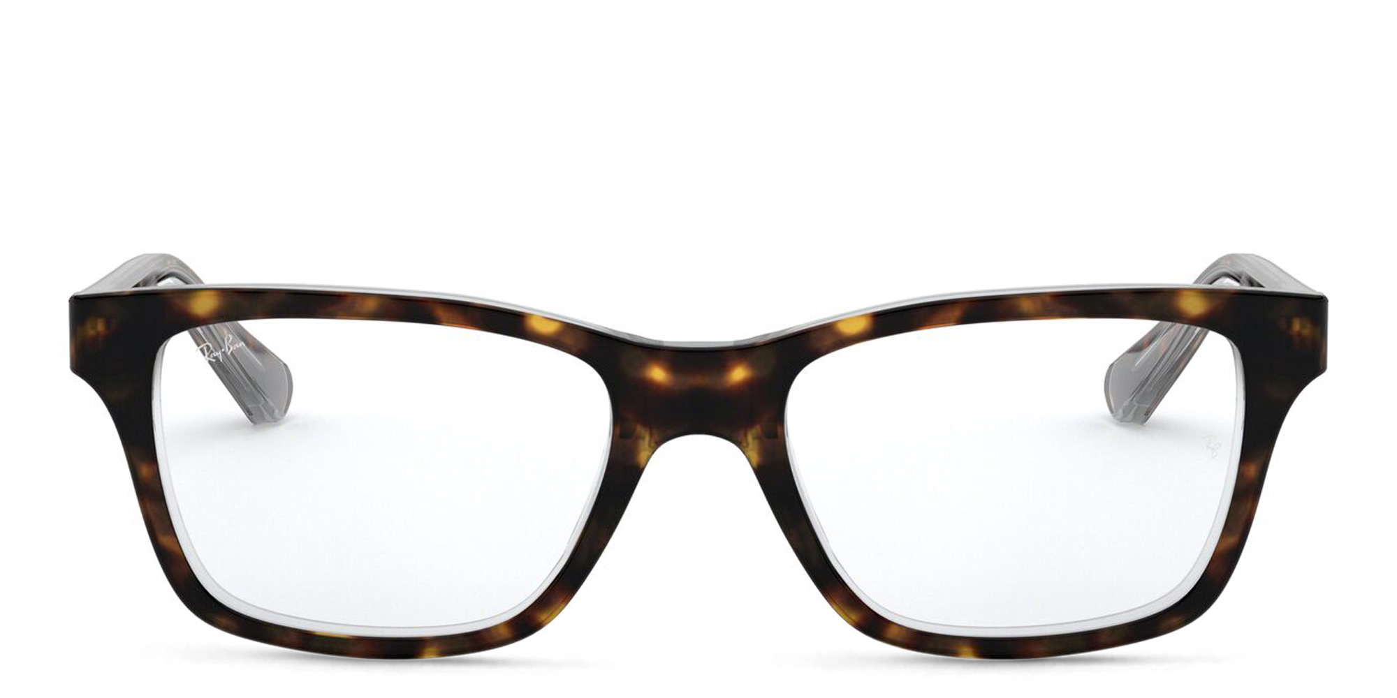 Ray-Ban Junior Kids Square Acetate Eyeglasses in Dark Havana – Product Photo 1